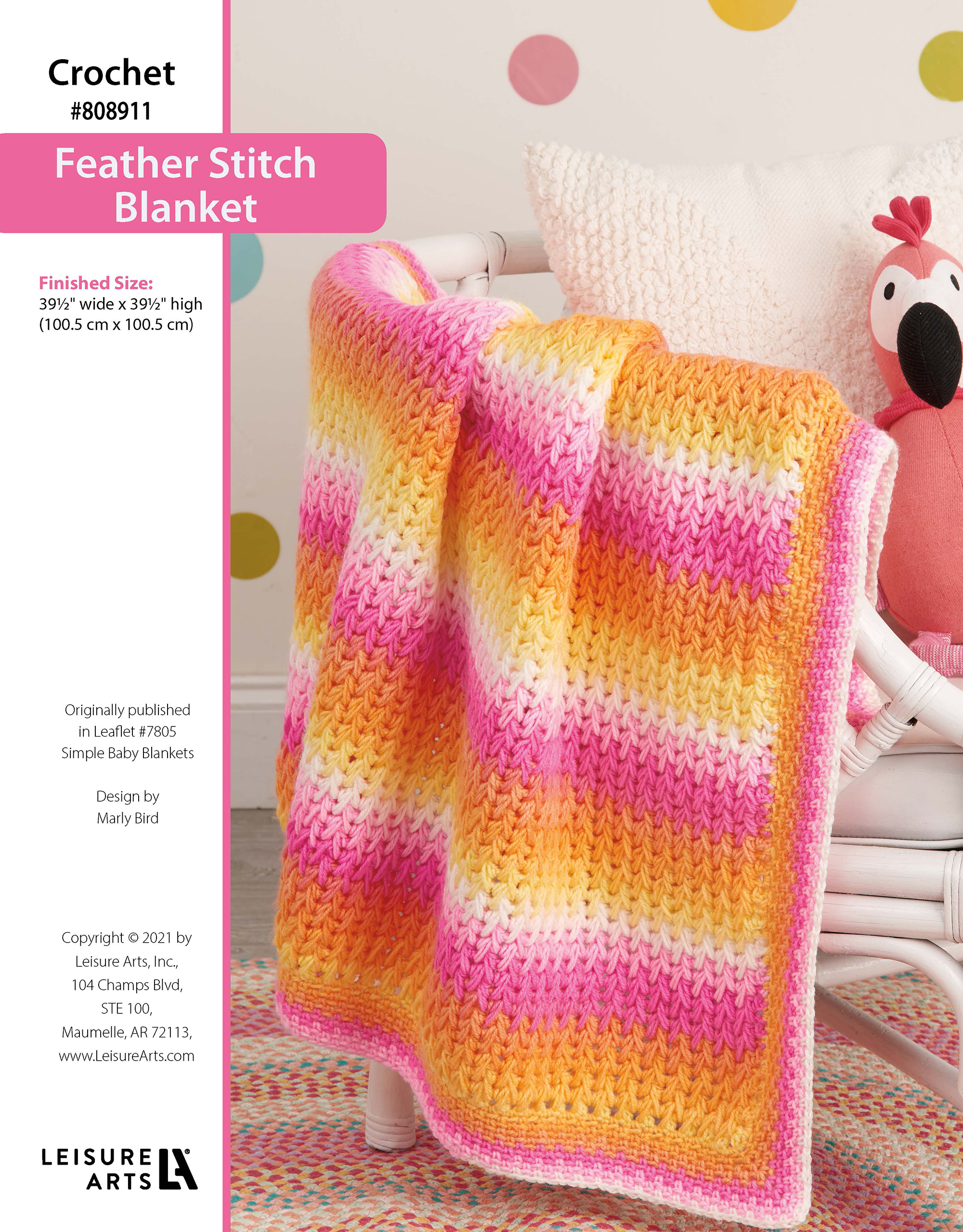 Leisure Arts ePattern Crochet Feather Stitch Blanket
