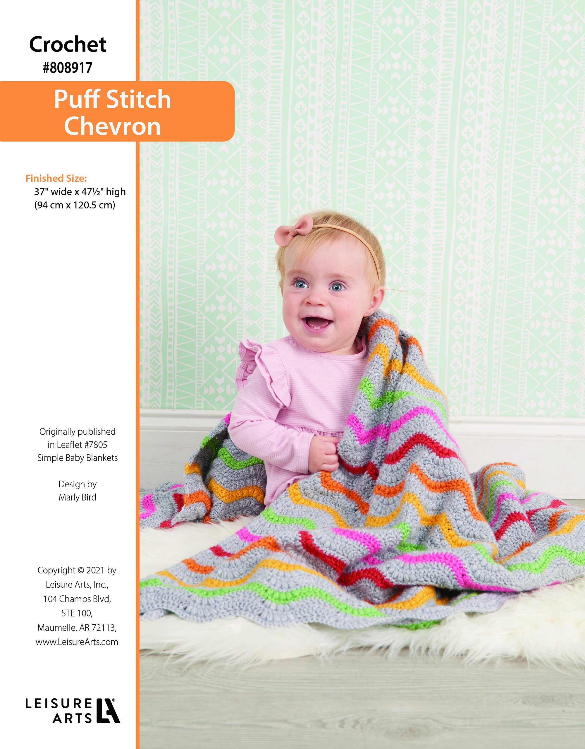 Leisure Arts ePattern Crochet Puff Stitch Chevron