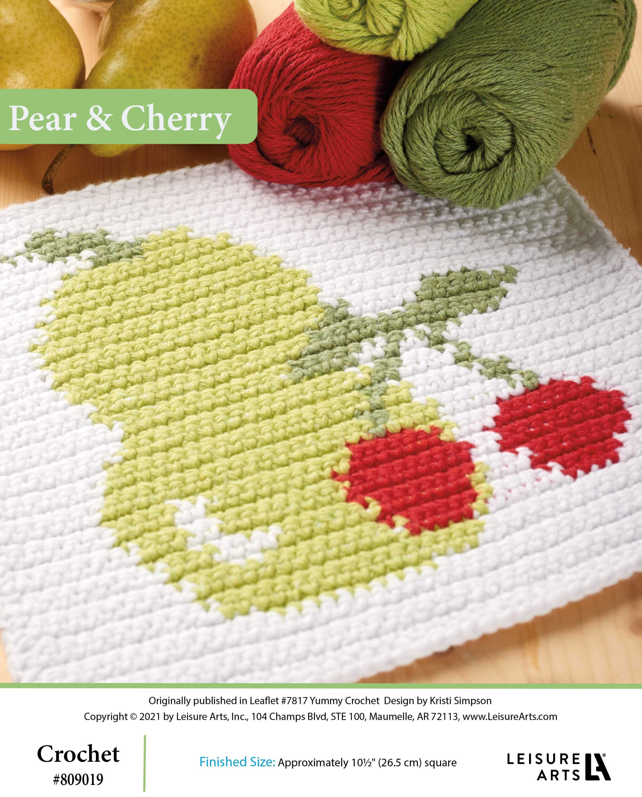Leisure Arts Yummy Crochet Pear Cherry ePattern
