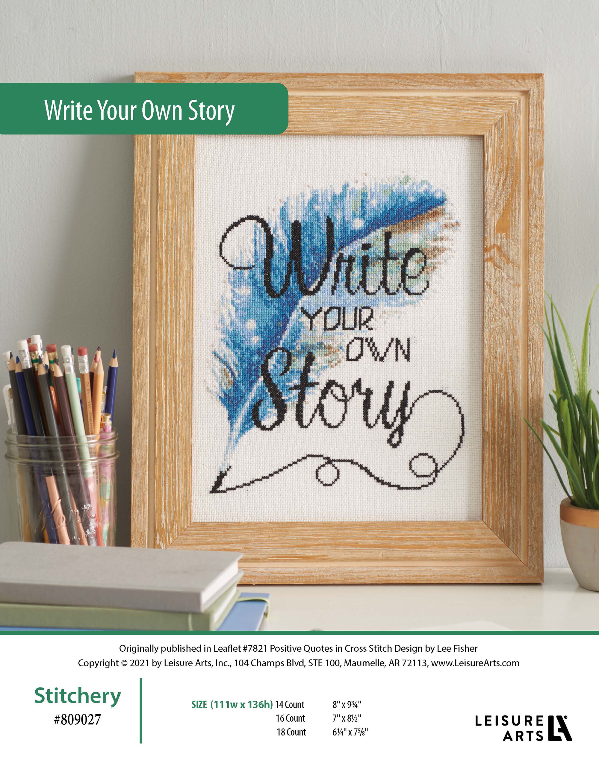 Leisure Arts Positive Quotes In Cross Stitch Write Your Own Story ePattern