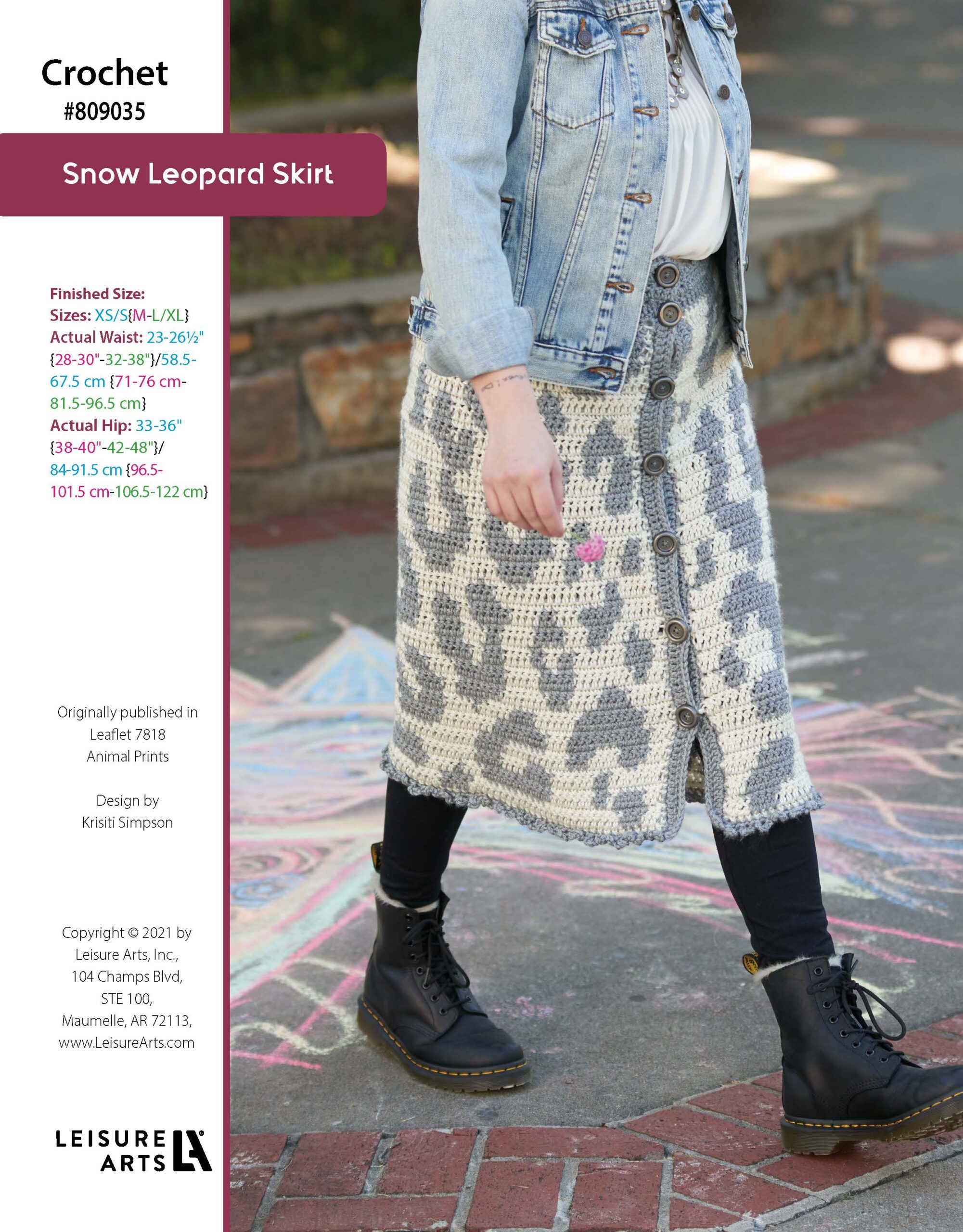 Leisure Arts Animal Prints Snow Leopard Skirt Crochet ePattern