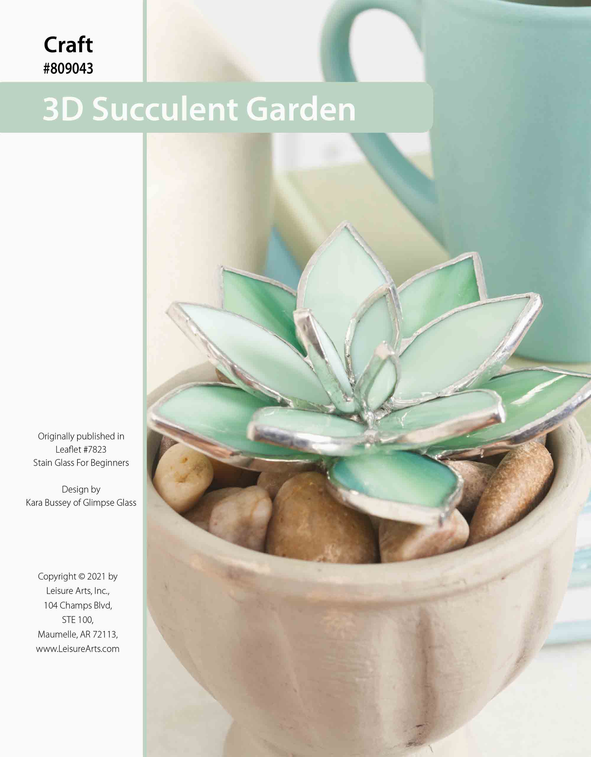 Leisure Arts Stained Glass 3D Succulent Garden ePattern