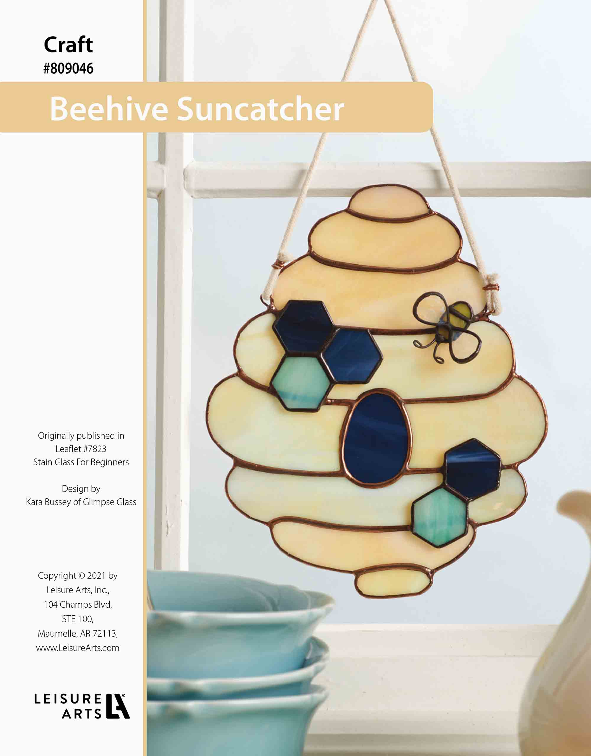 Leisure Arts Stained Glass Beehive Suncatcher ePattern