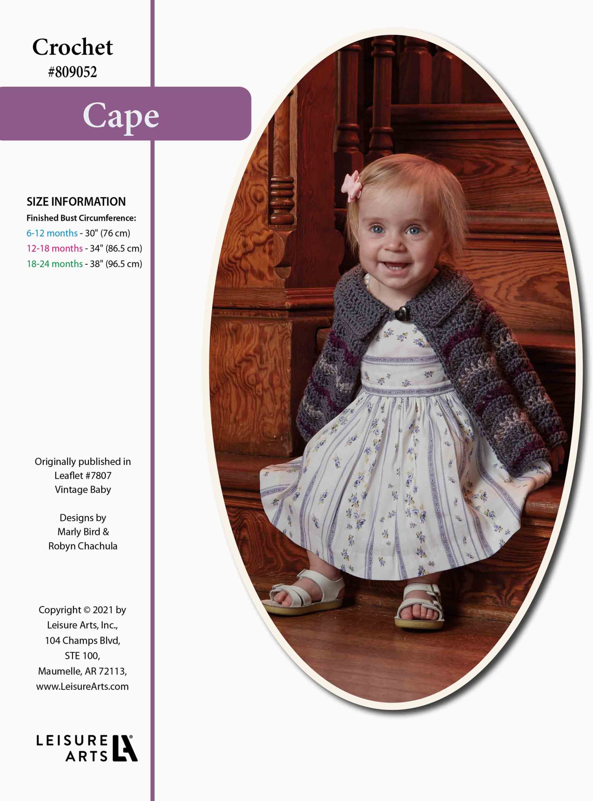 Leisure Arts Vintage Baby Crochet Cape ePattern