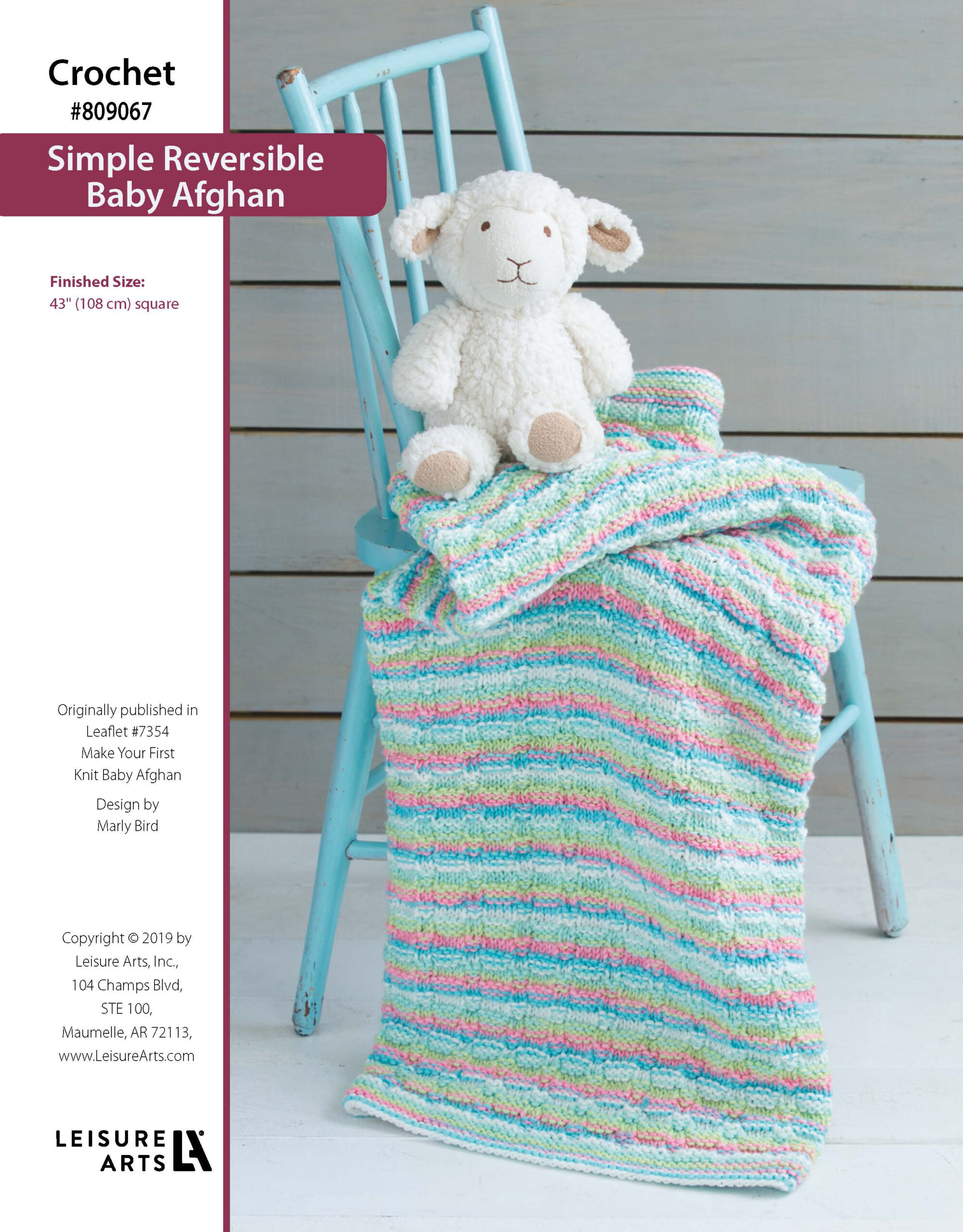 Leisure Arts ePattern Knit Simple Reversible Baby Afghan