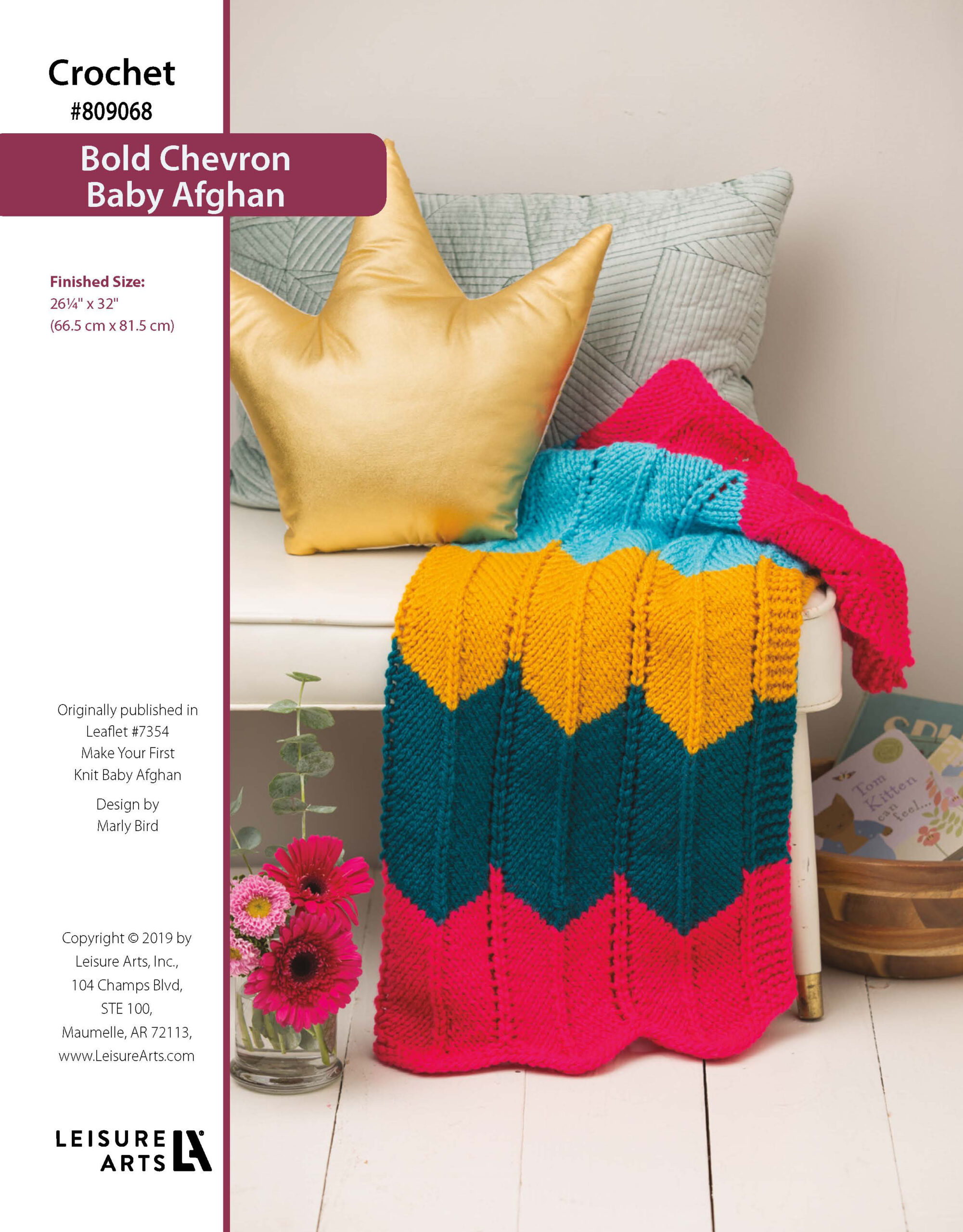 Leisure Arts ePattern Knit Bold Chevron Baby Afghan