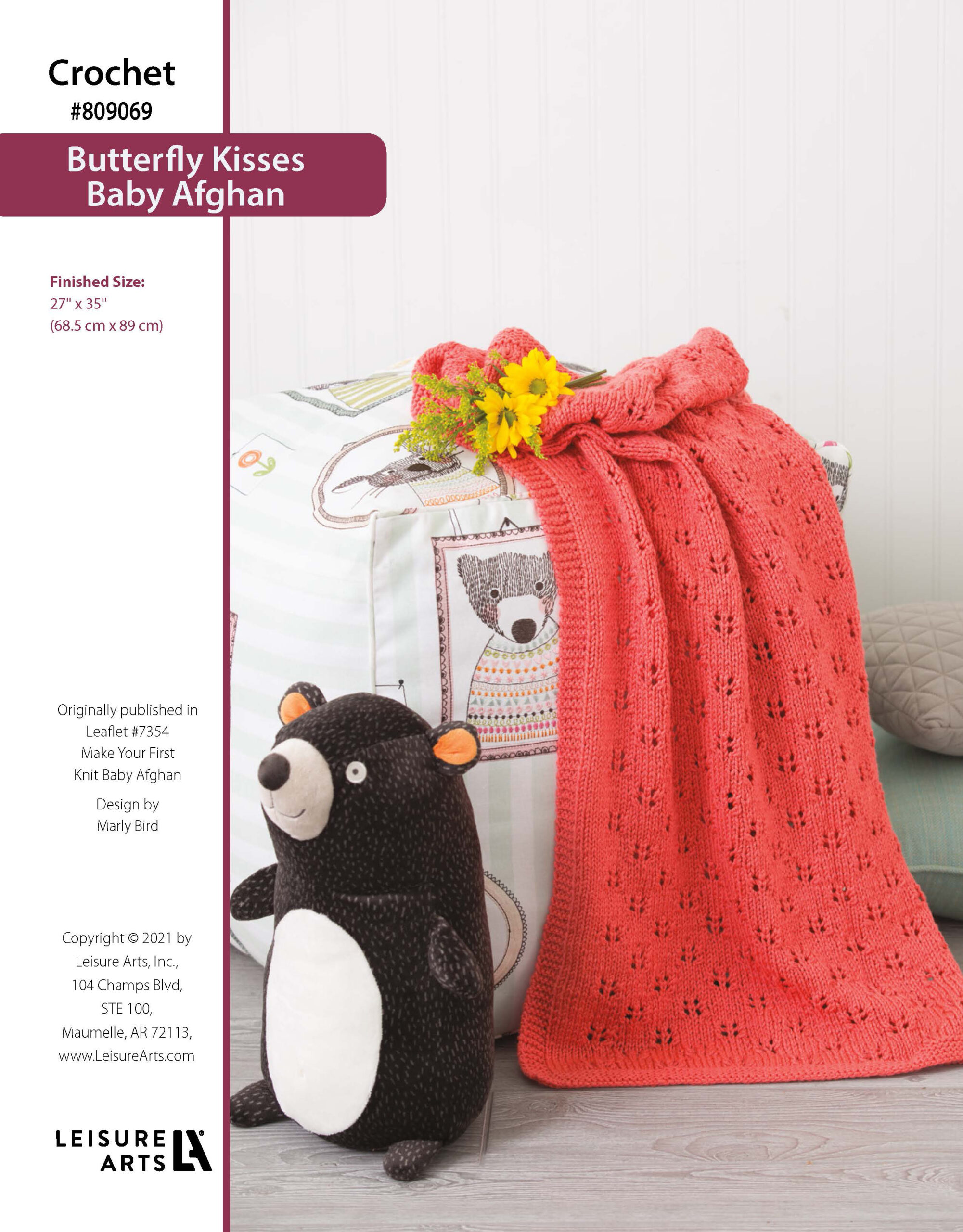Leisure Arts ePattern Knit Butterfly Kisses Baby Afghan