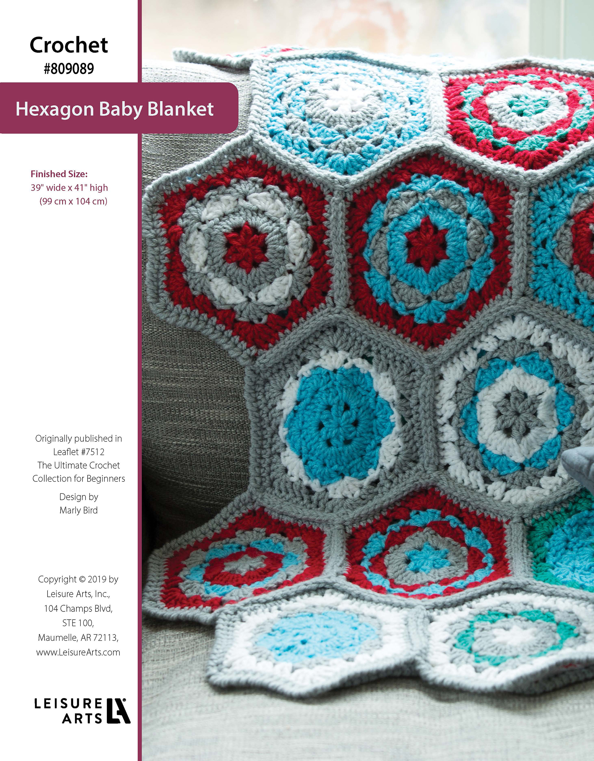 Leisure Arts ePattern Crochet Hexagon Baby Blanket
