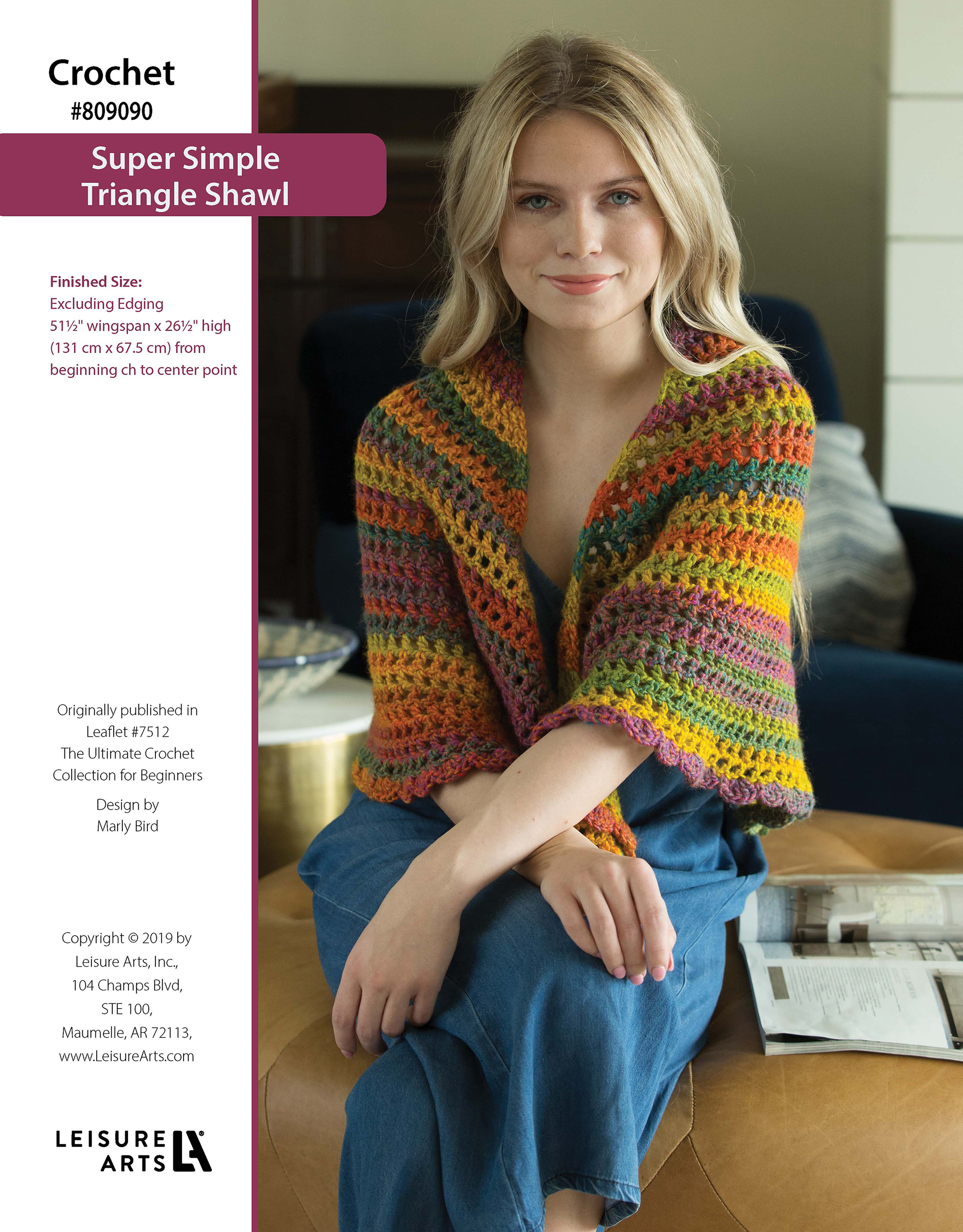 Leisure Arts ePattern Crochet Super Simple Triangle Shawl