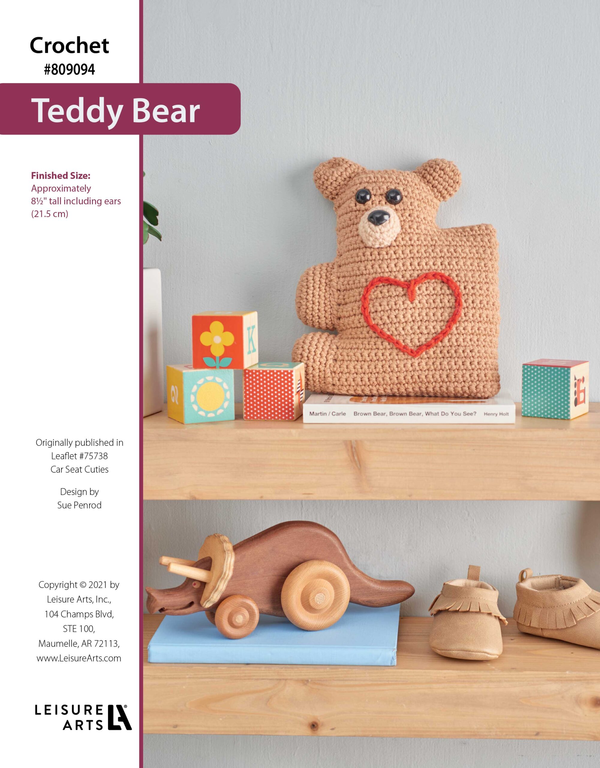 Leisure Arts Car Seat Cuties Teddy Bear Crochet ePattern