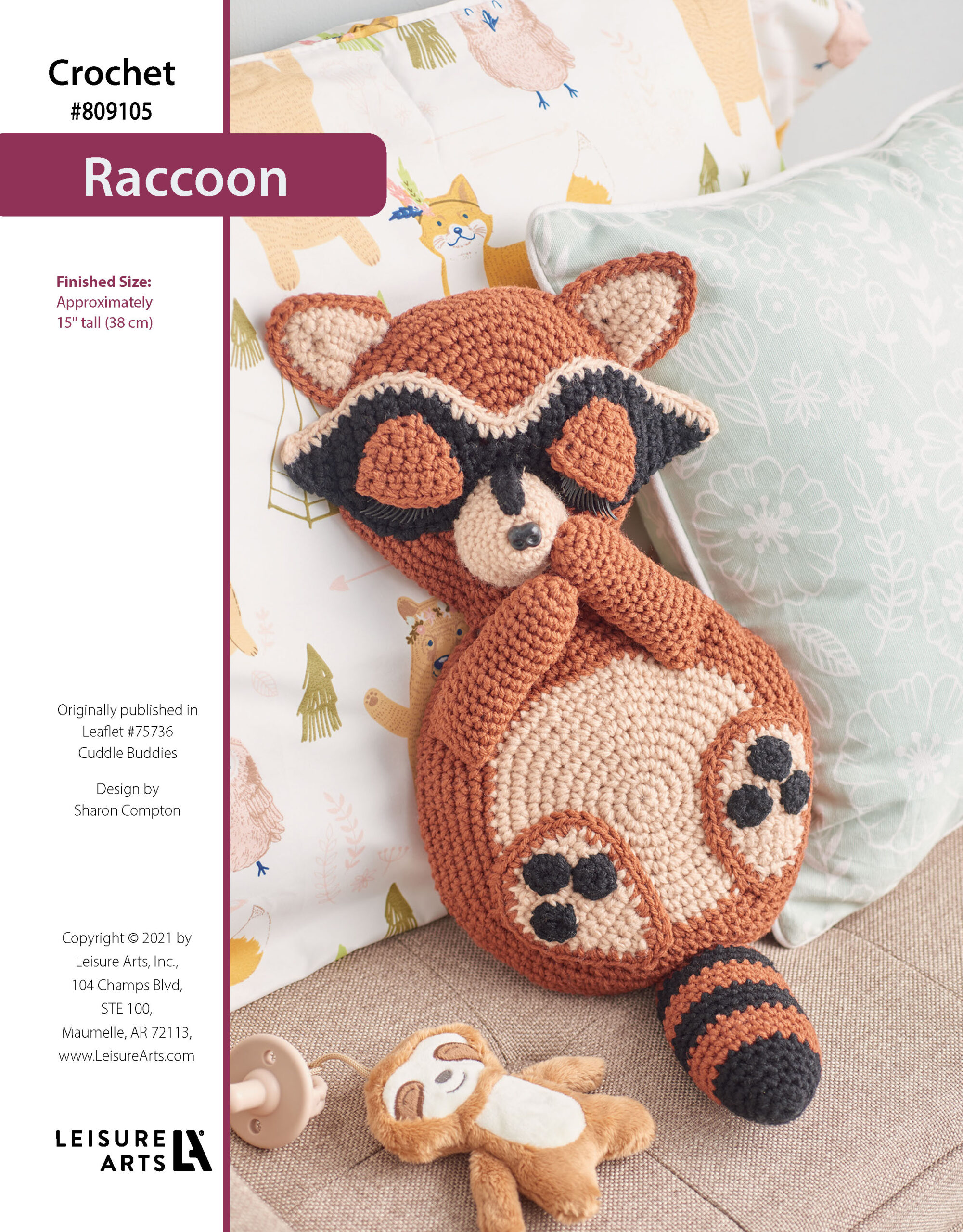 Leisure Arts Cuddle Buddies Raccoon Crochet ePattern