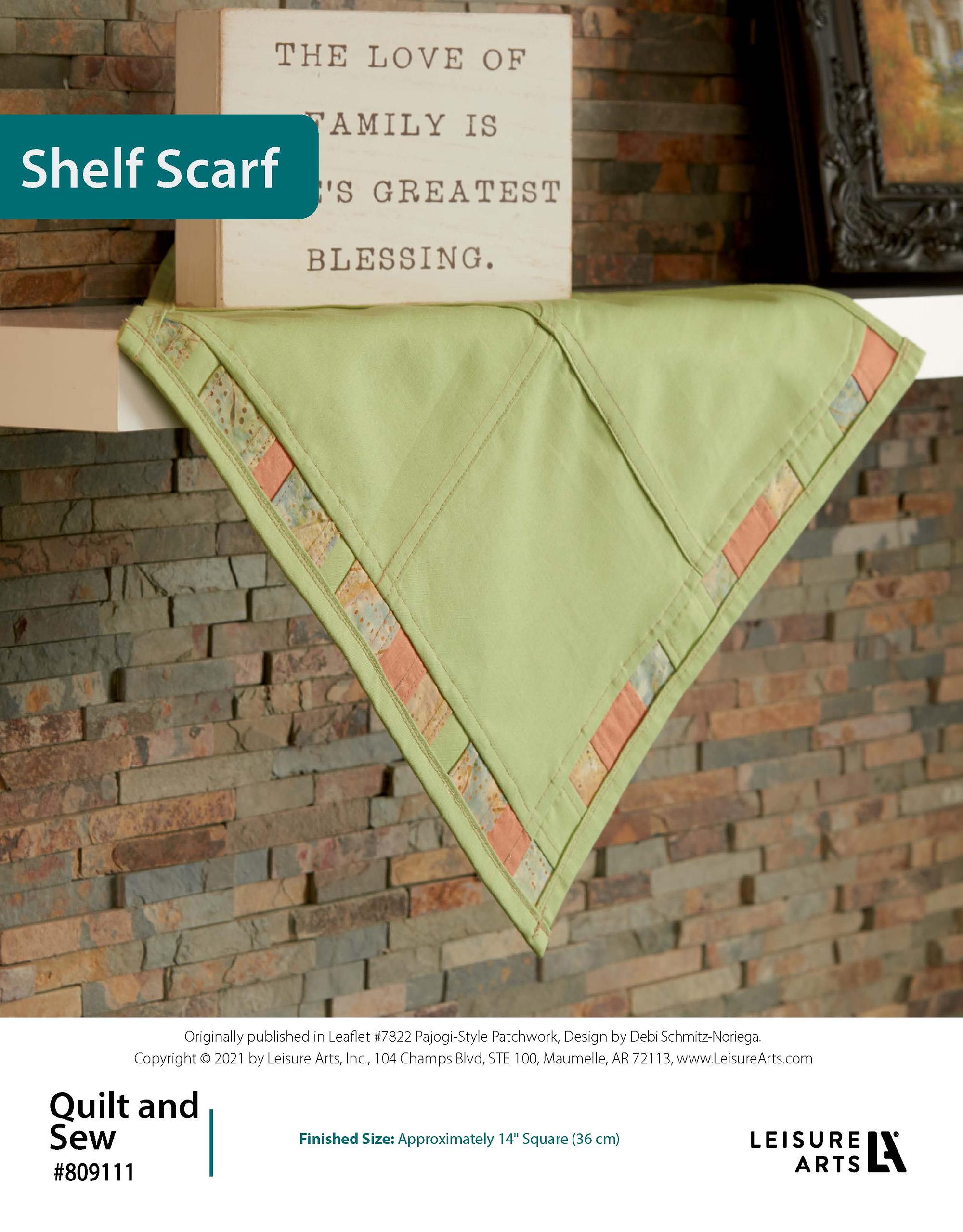 Leisure Arts Quilt And Sew PajogiStyle Patchwork Shelf Scarf ePattern