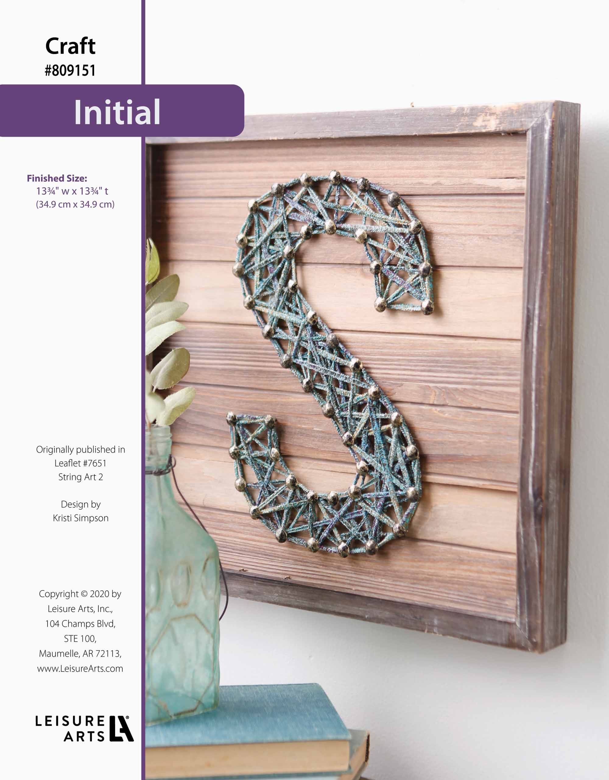 Leisure Arts String Art 2 Initial ePattern