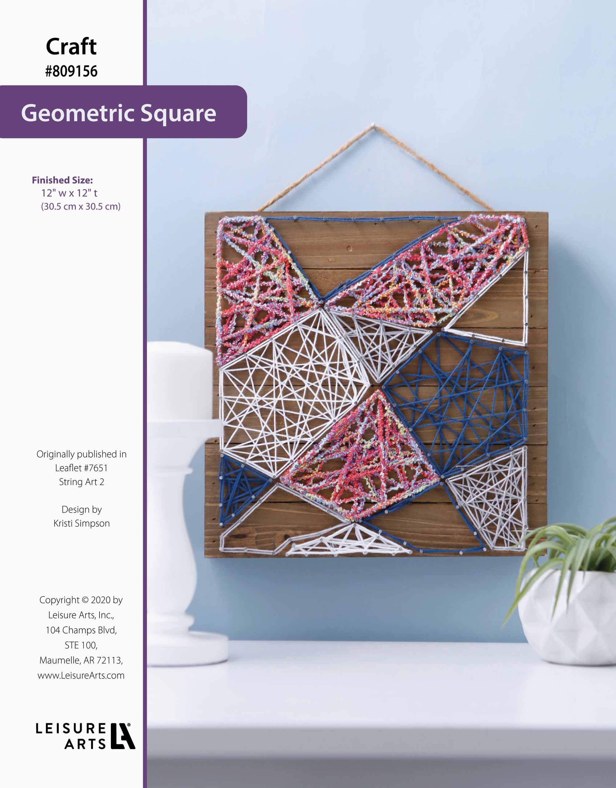 Leisure Arts String Art 2 Geometric Square ePattern