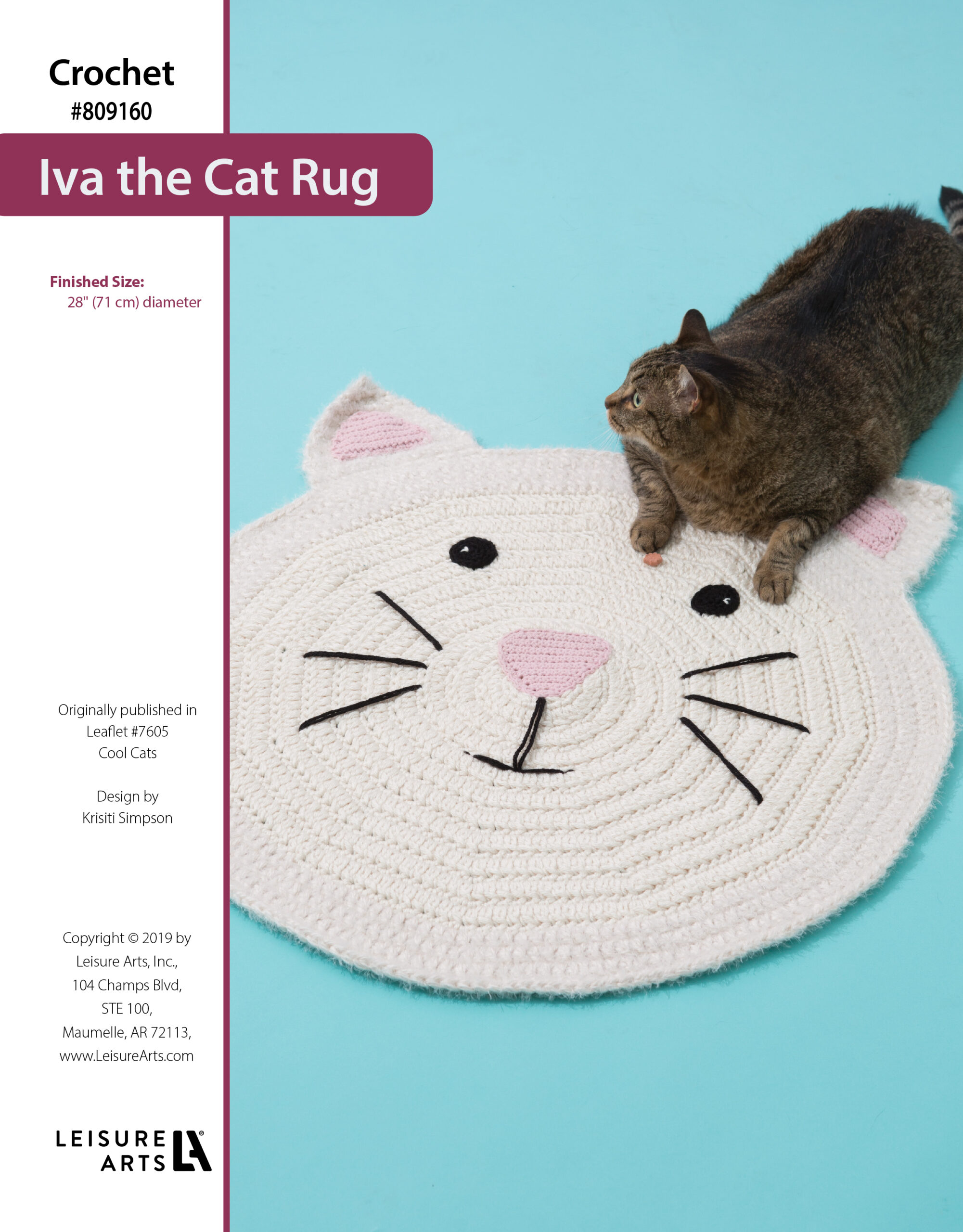 Leisure Arts ePattern Crochet Ivan the Cat Rug