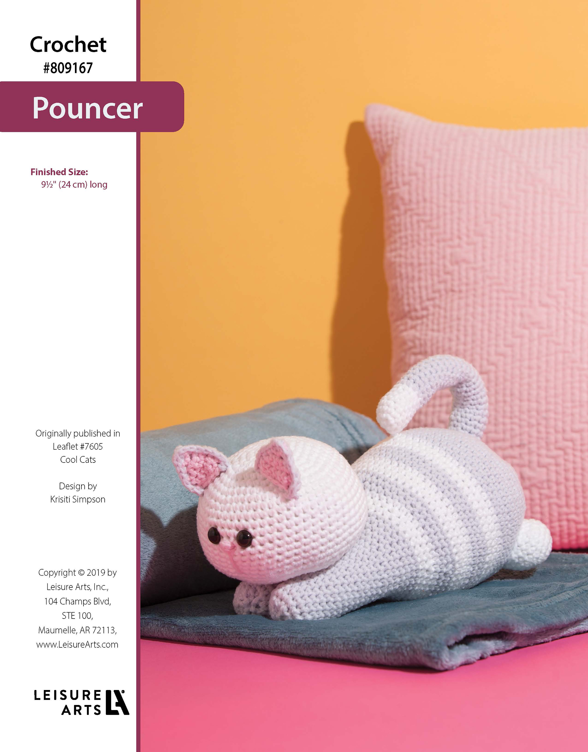 Leisure Arts ePattern Crochet Pouncer the Cat