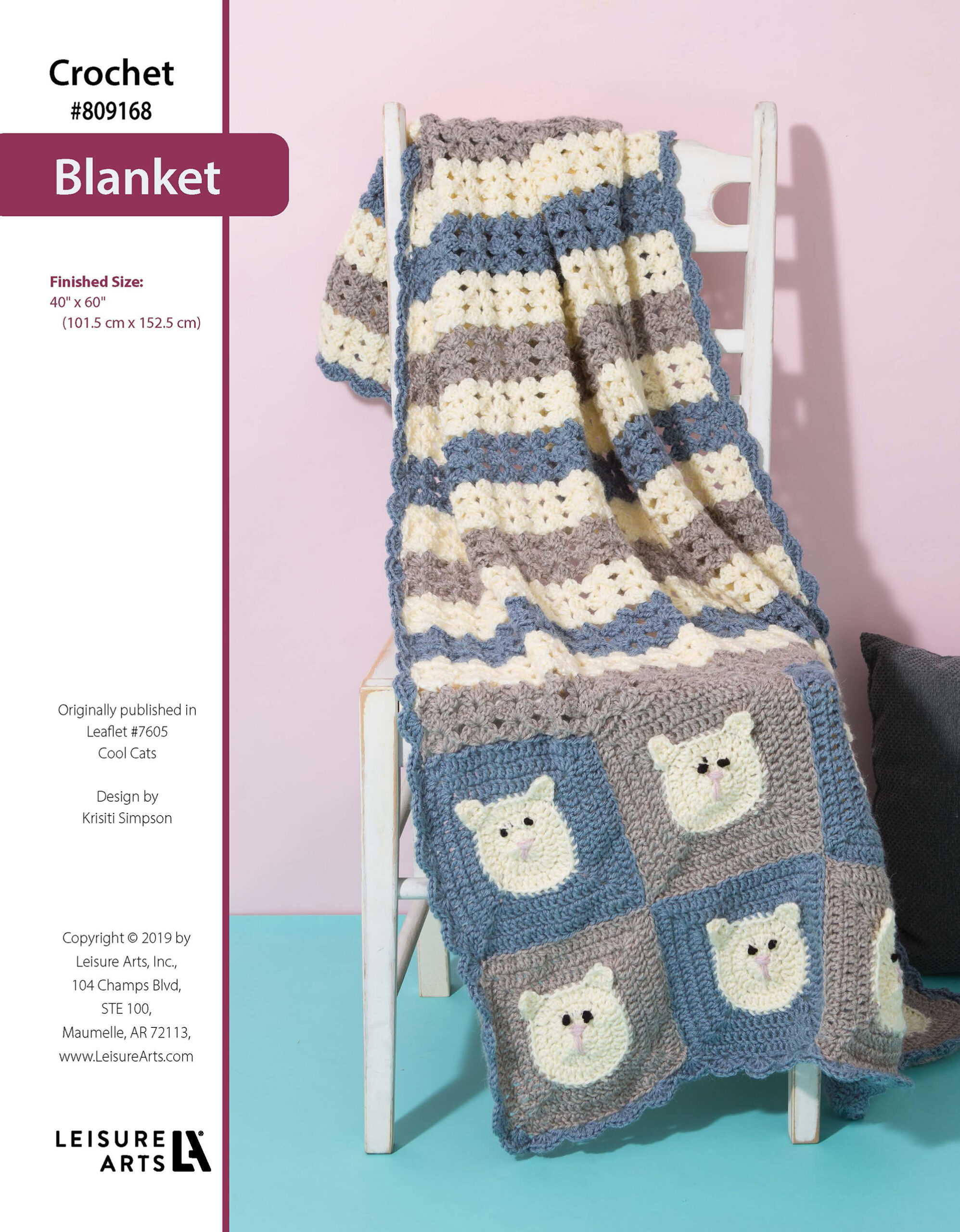 Leisure Arts ePattern Crochet Cat Blanket