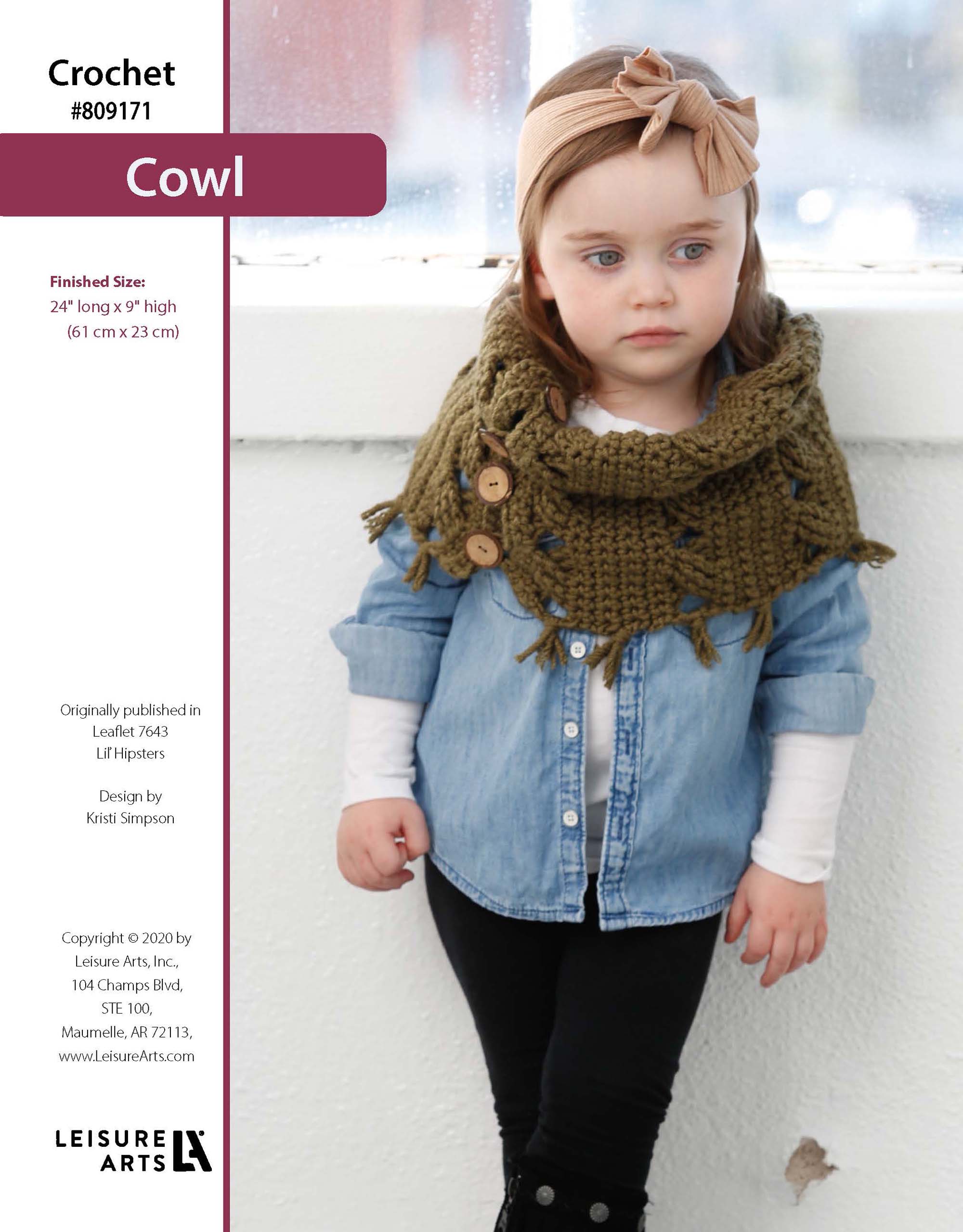 Leisure Arts Lil Hipsters Cowl Crochet ePattern