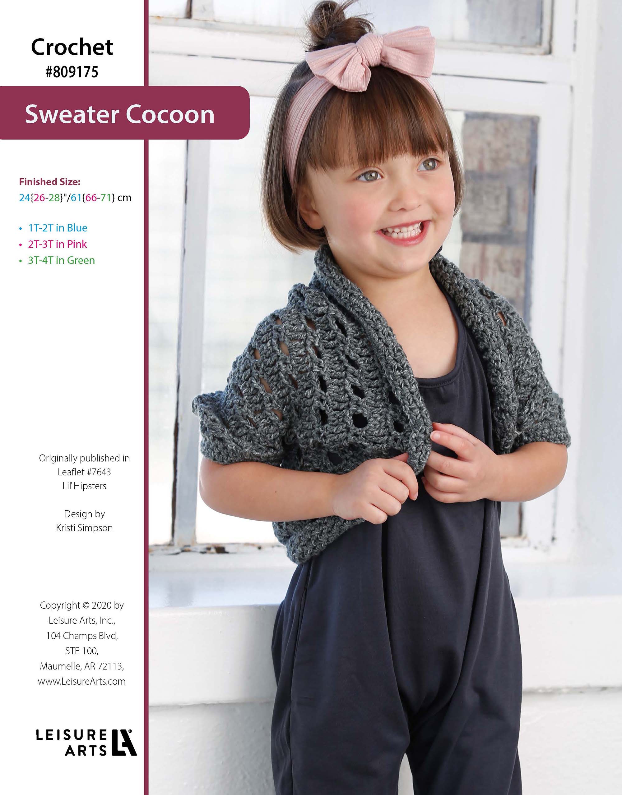 Leisure Arts Lil Hipsters Sweater Cocoon Crochet ePattern