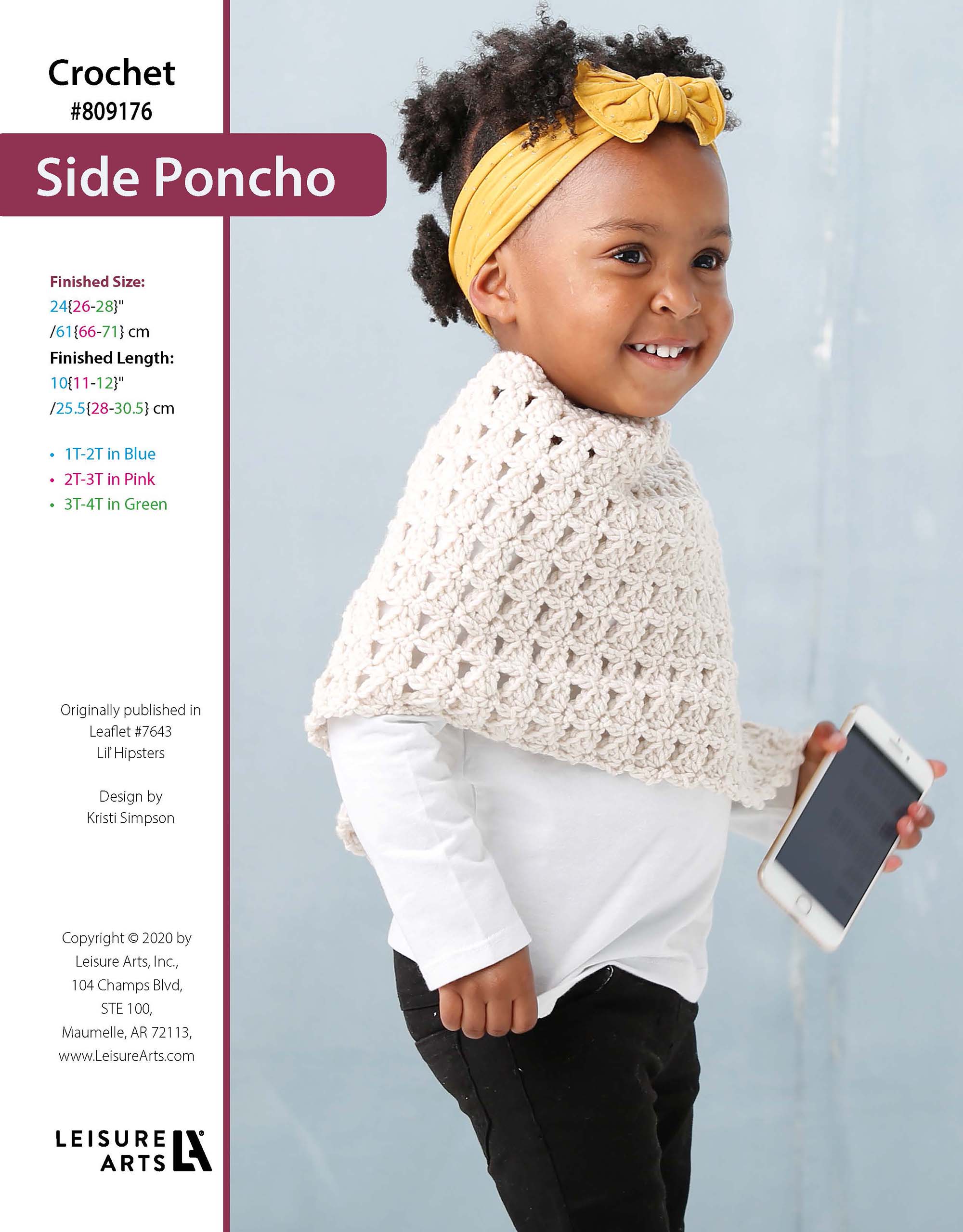 Leisure Arts Lil Hipsters Side Poncho Crochet ePattern