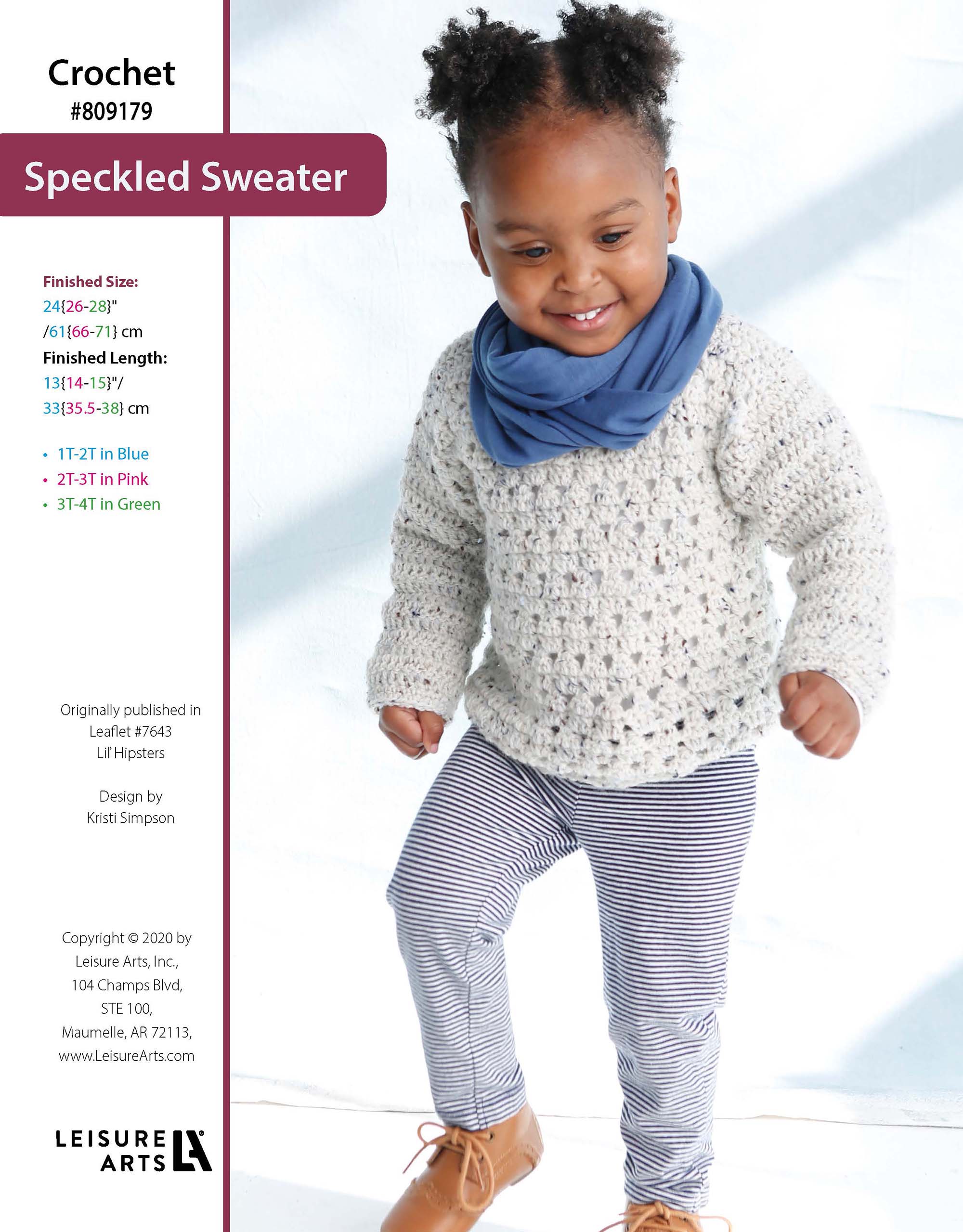 Leisure Arts Lil Hipsters Speckled Sweater Crochet ePattern