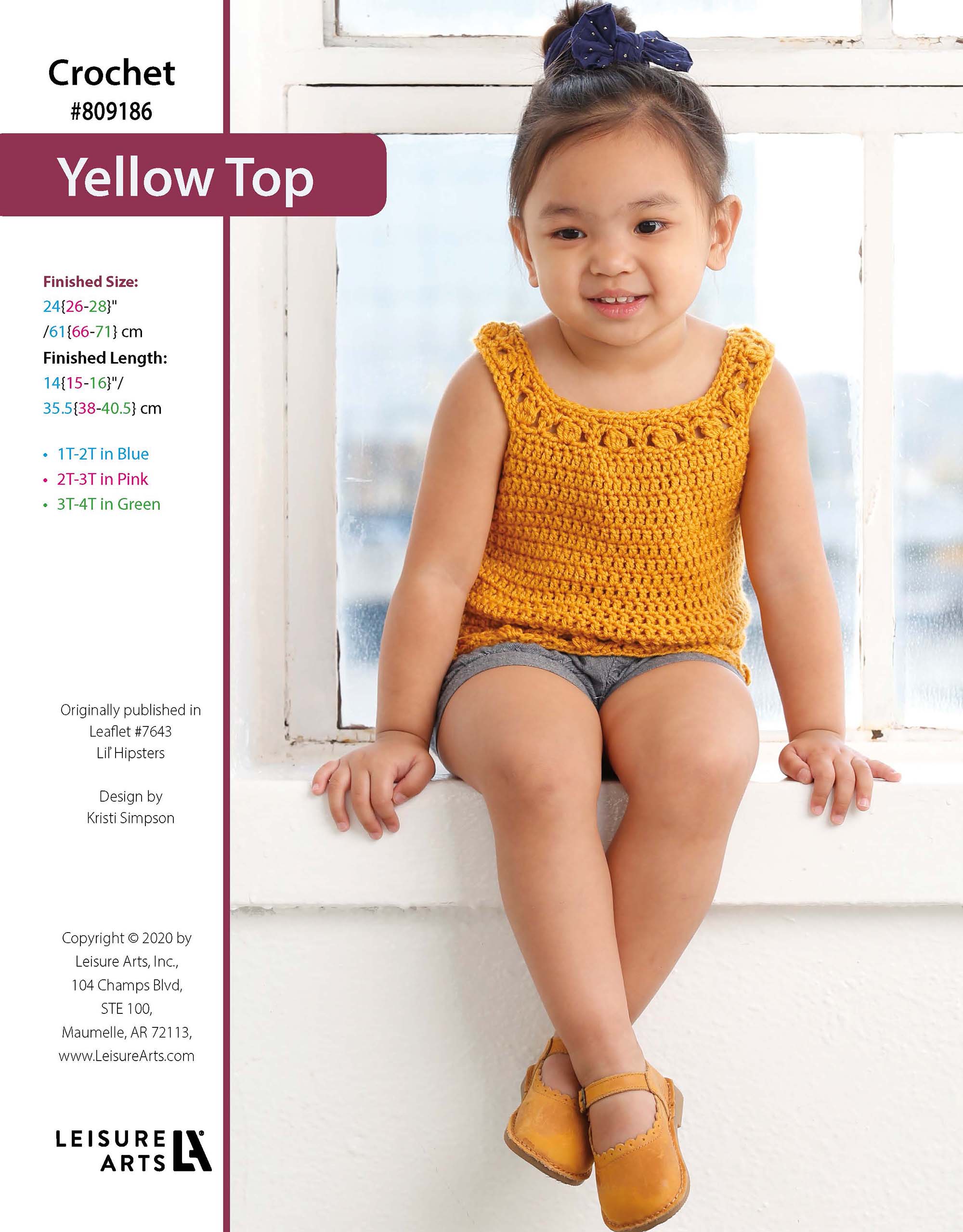 Leisure Arts Lil Hipsters Yellow Top Crochet ePattern