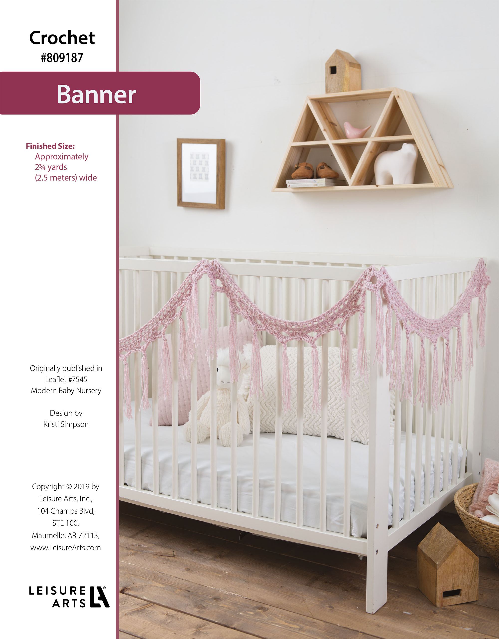 Leisure Arts Modern Baby Nursery Banner Crochet ePattern