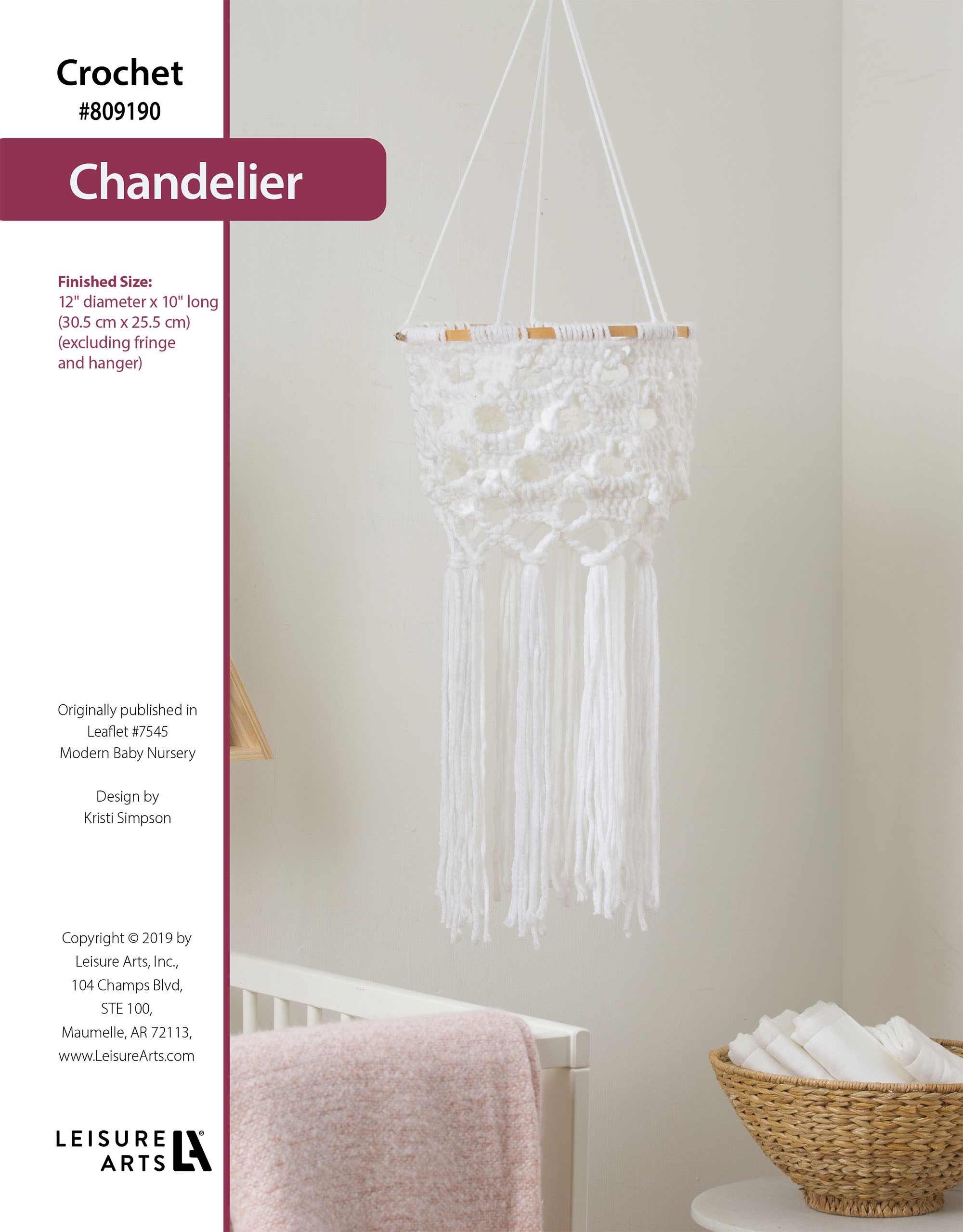Leisure Arts Modern Baby Nursery Chandelier Crochet ePattern