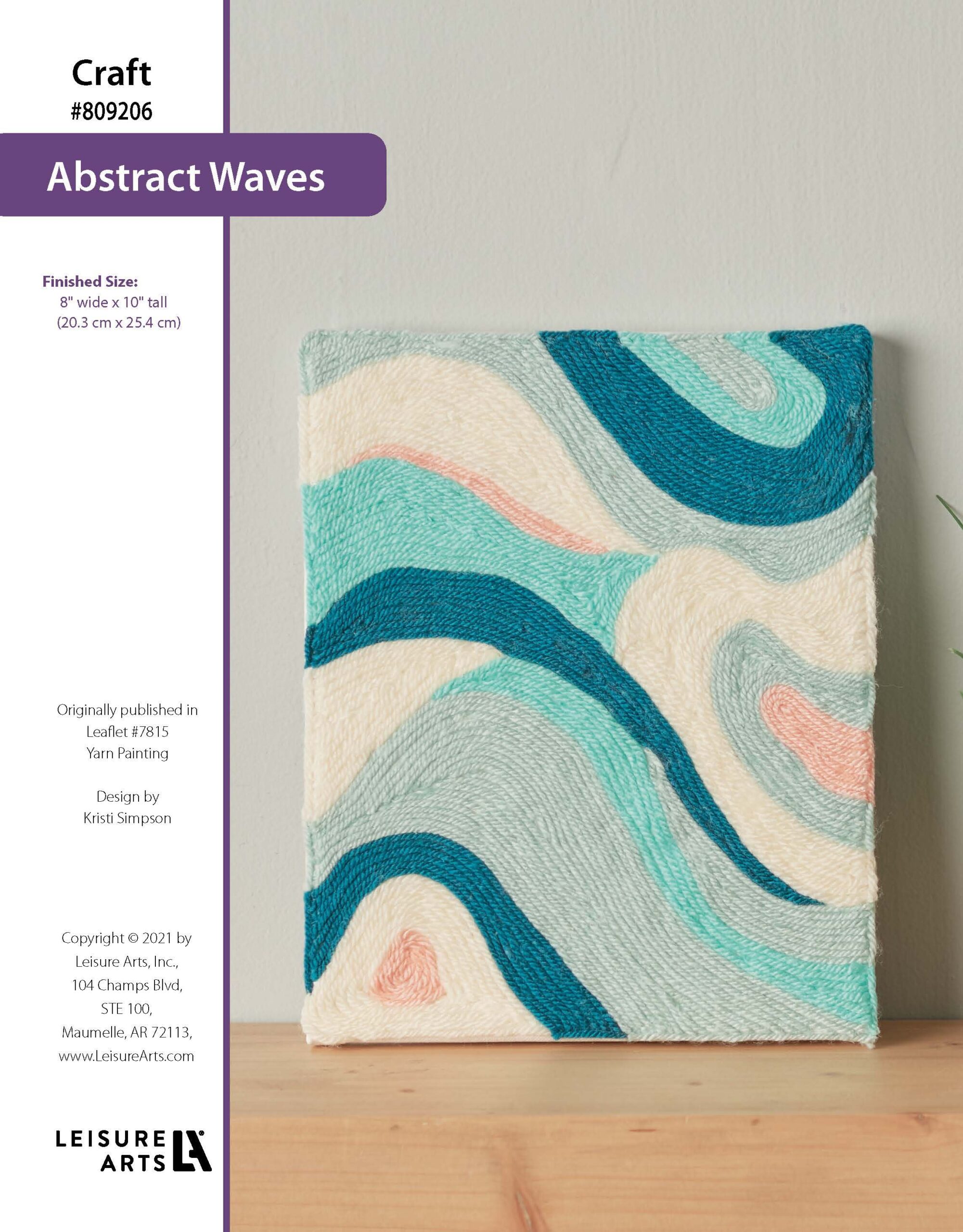 Leisure Arts Abstract Waves Yarn Painting ePattern