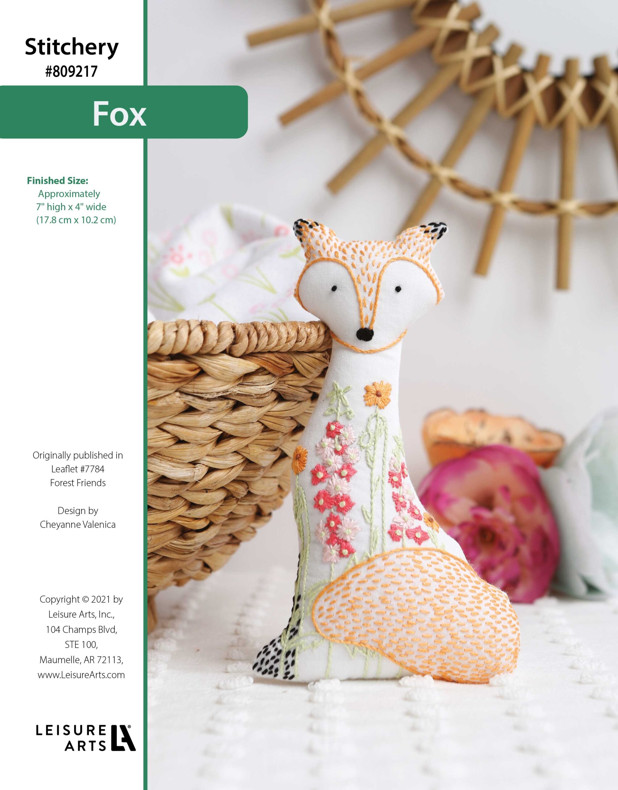 Leisure Arts Forest Friends Stitchery Fox ePattern