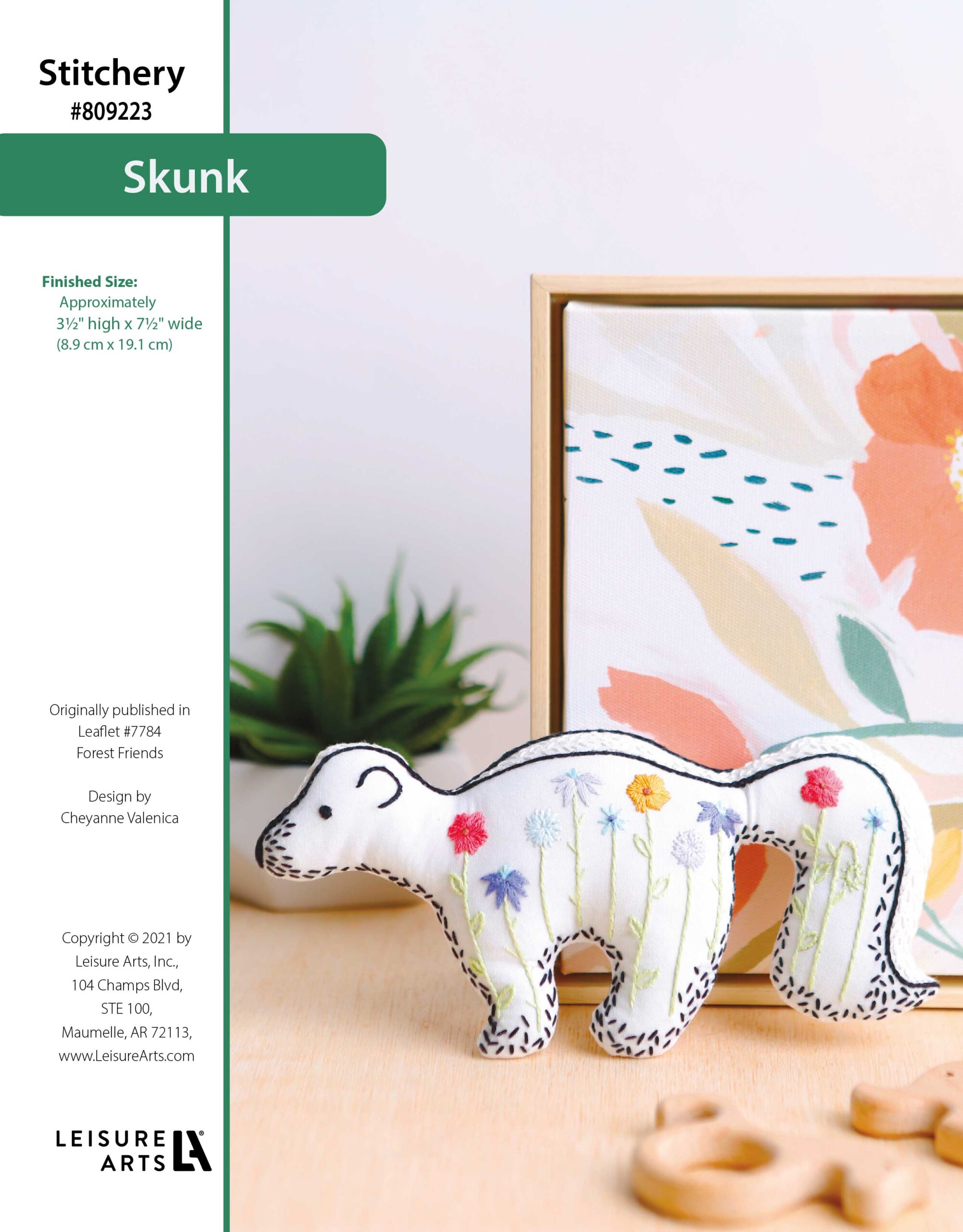 Leisure Arts Forest Friends Stitchery Skunk ePattern