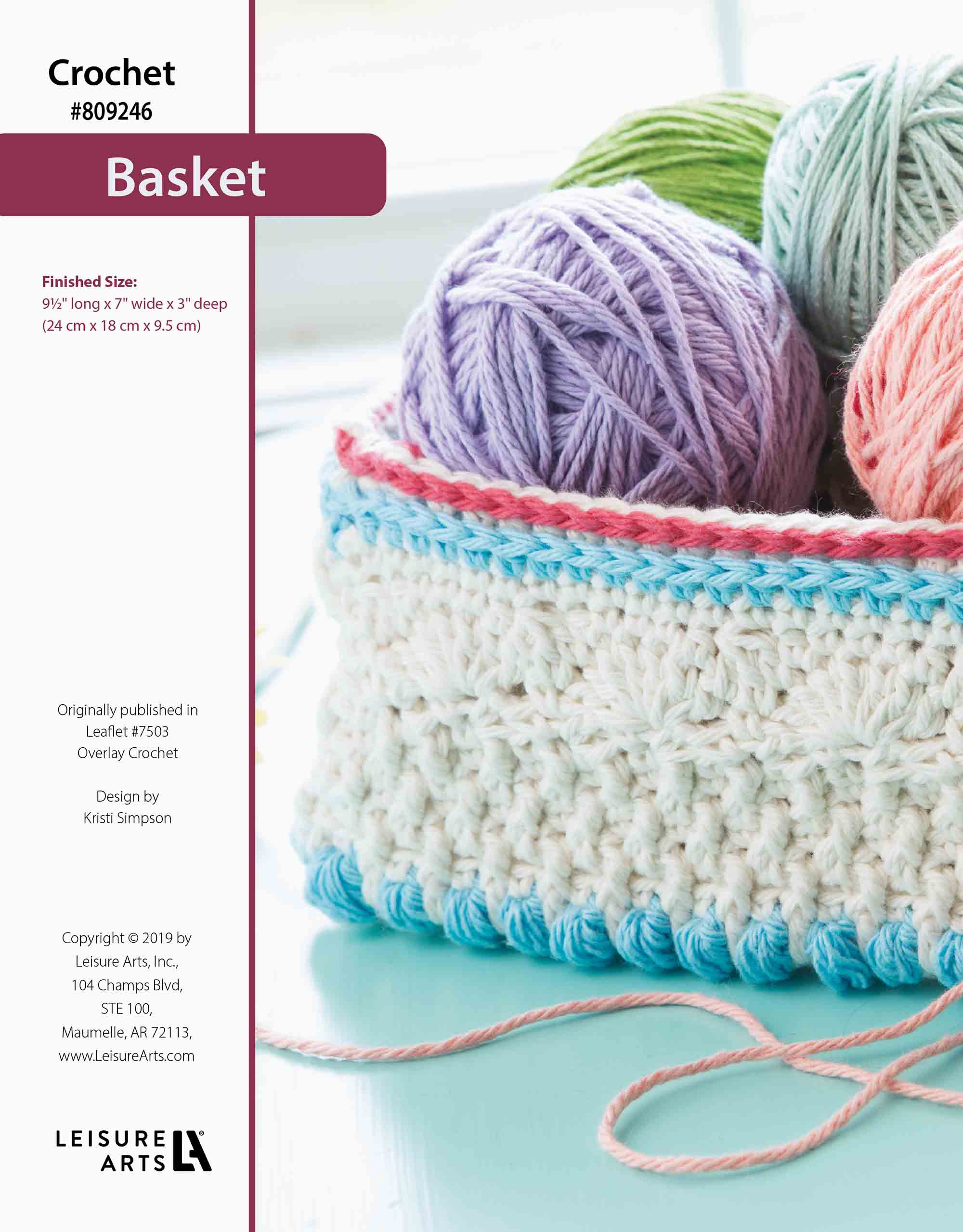 Leisure Arts Overlay Crochet Basket ePattern