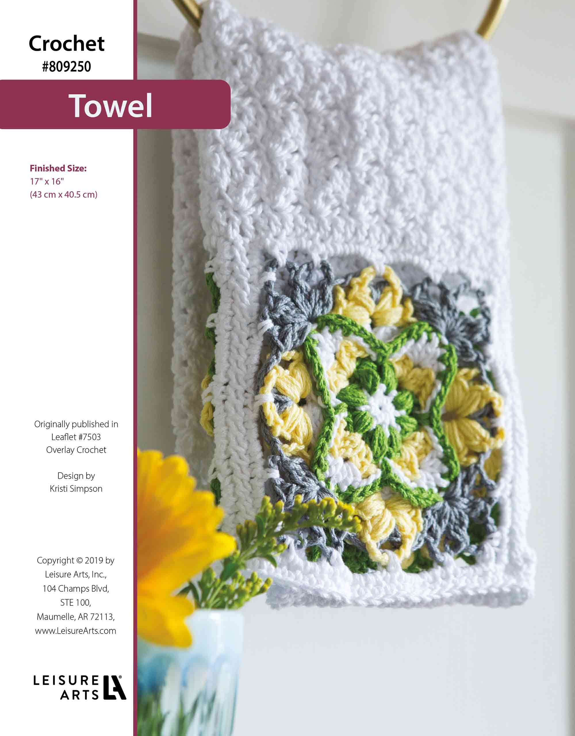 Leisure Arts Overlay Crochet Towel ePattern