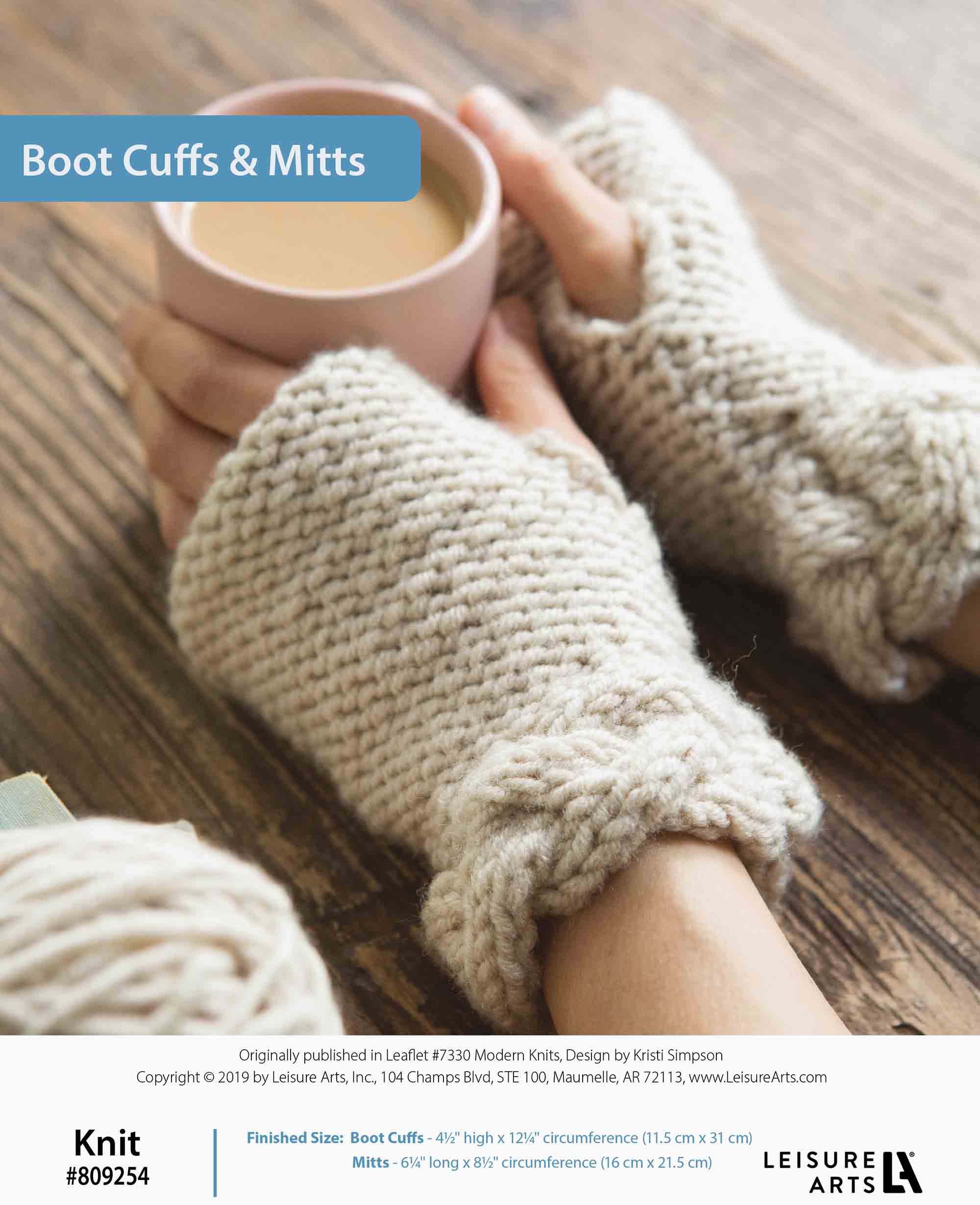 Leisure Arts Boot Cuffs Mitts To Knit ePattern