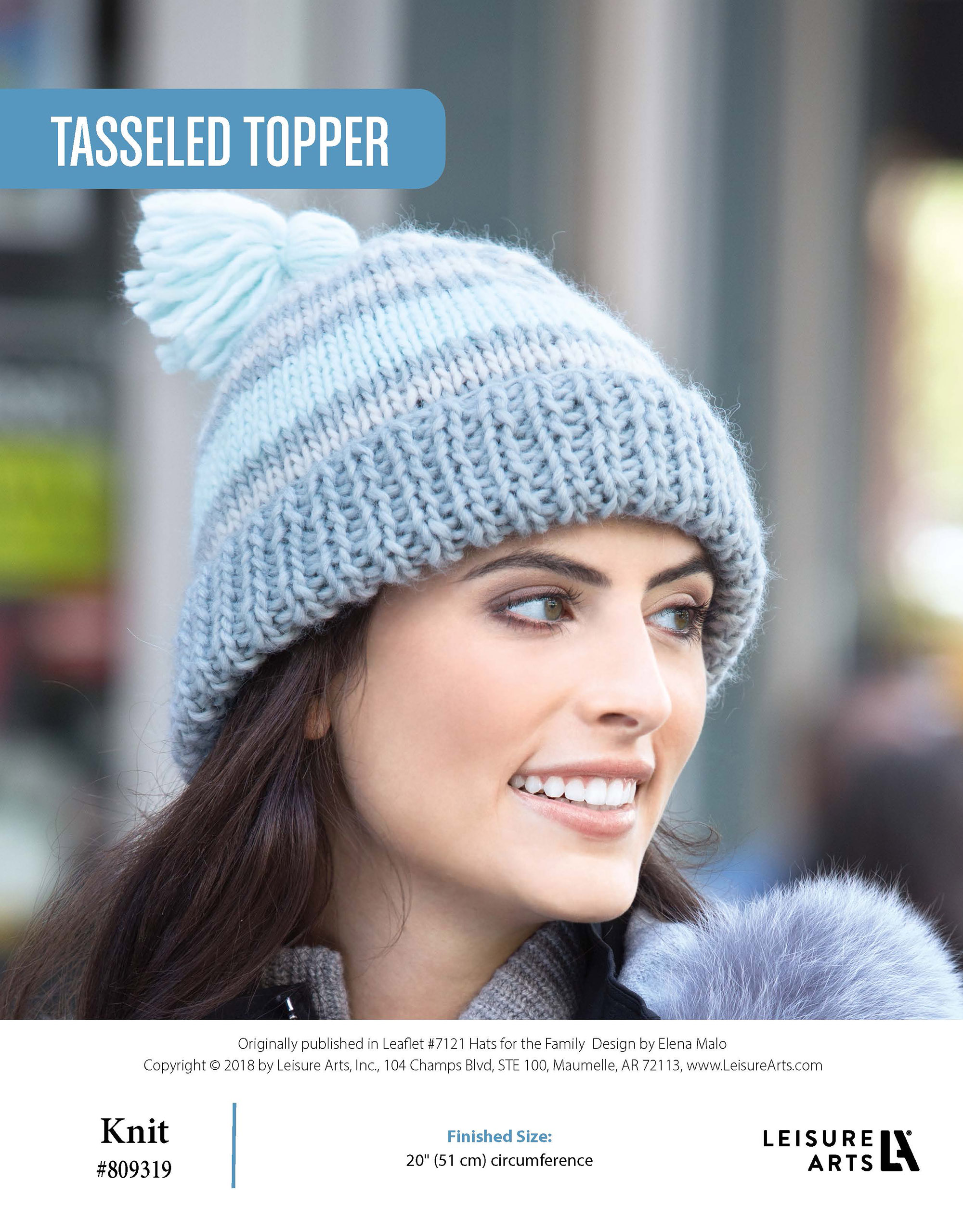 Leisure Arts Hats For The Family Tasseled Topper Knit ePattern