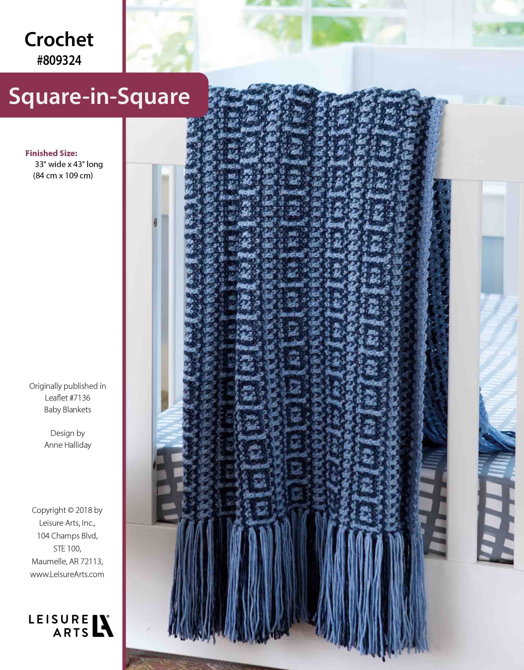 Leisure Arts Baby Blankets SquareInSquare Crochet ePattern