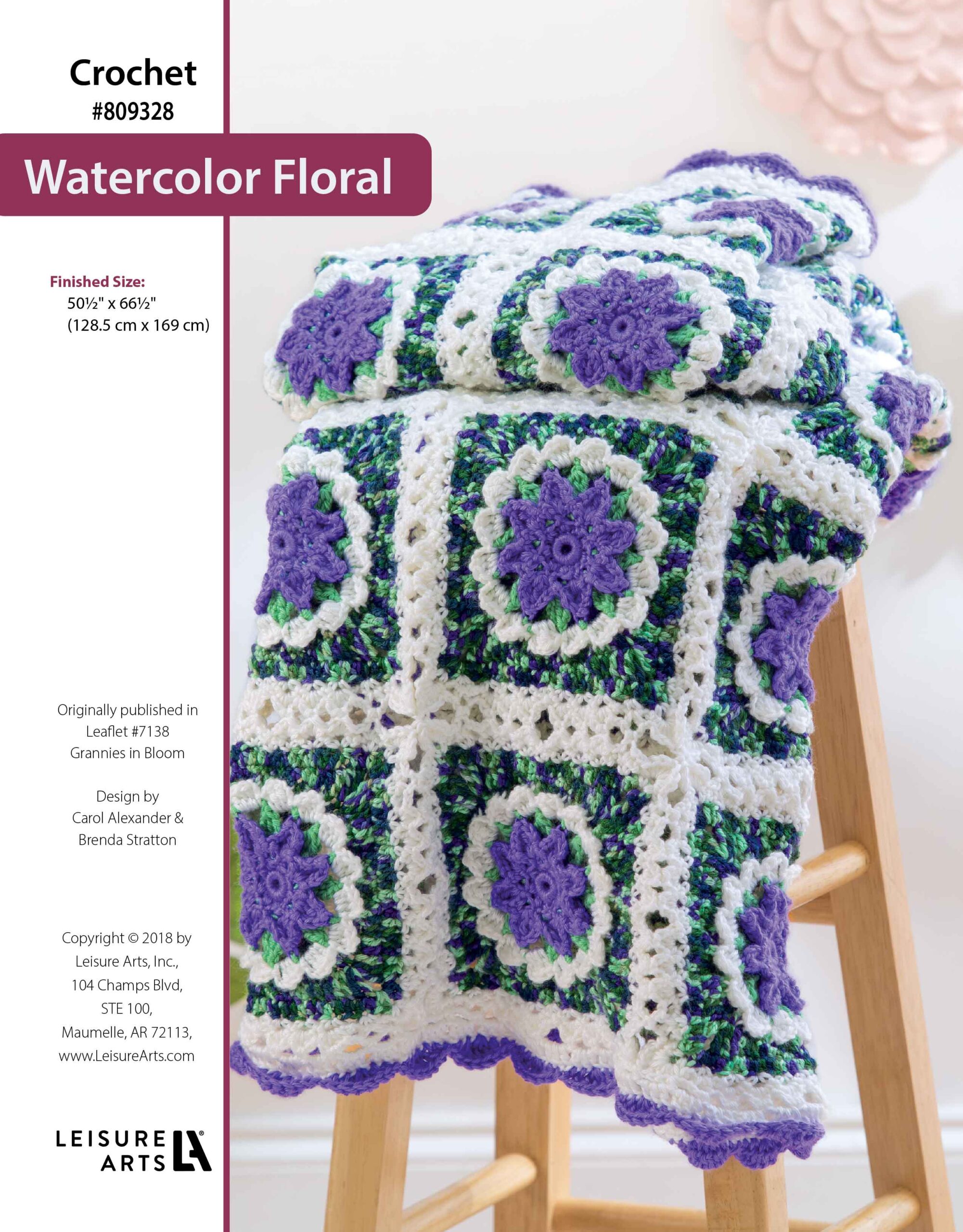 Leisure Arts Grannies in Bloom Watercolor Floral Crochet ePattern