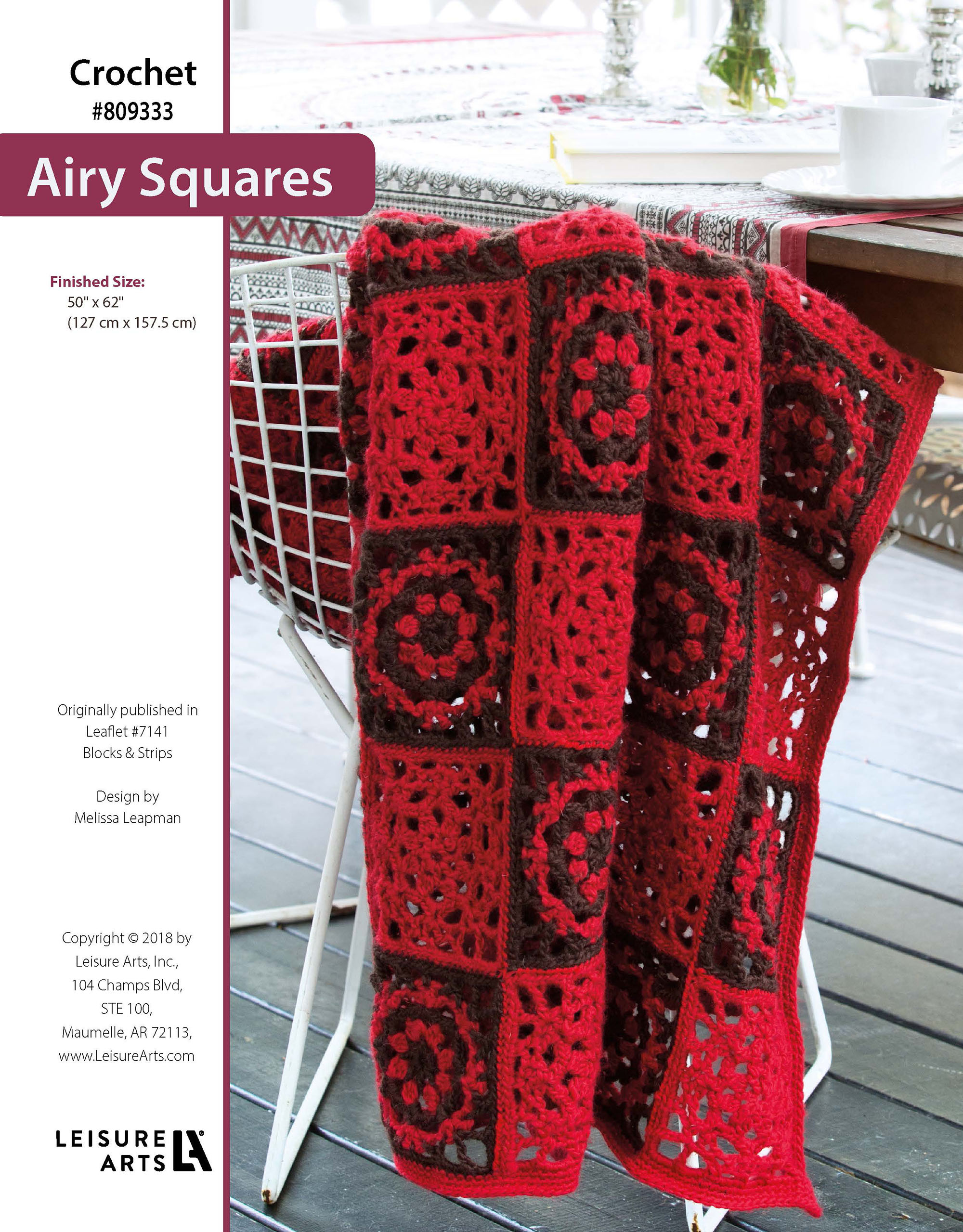 Leisure Arts Blocks Strips Airy Squares Crochet Blanket ePattern