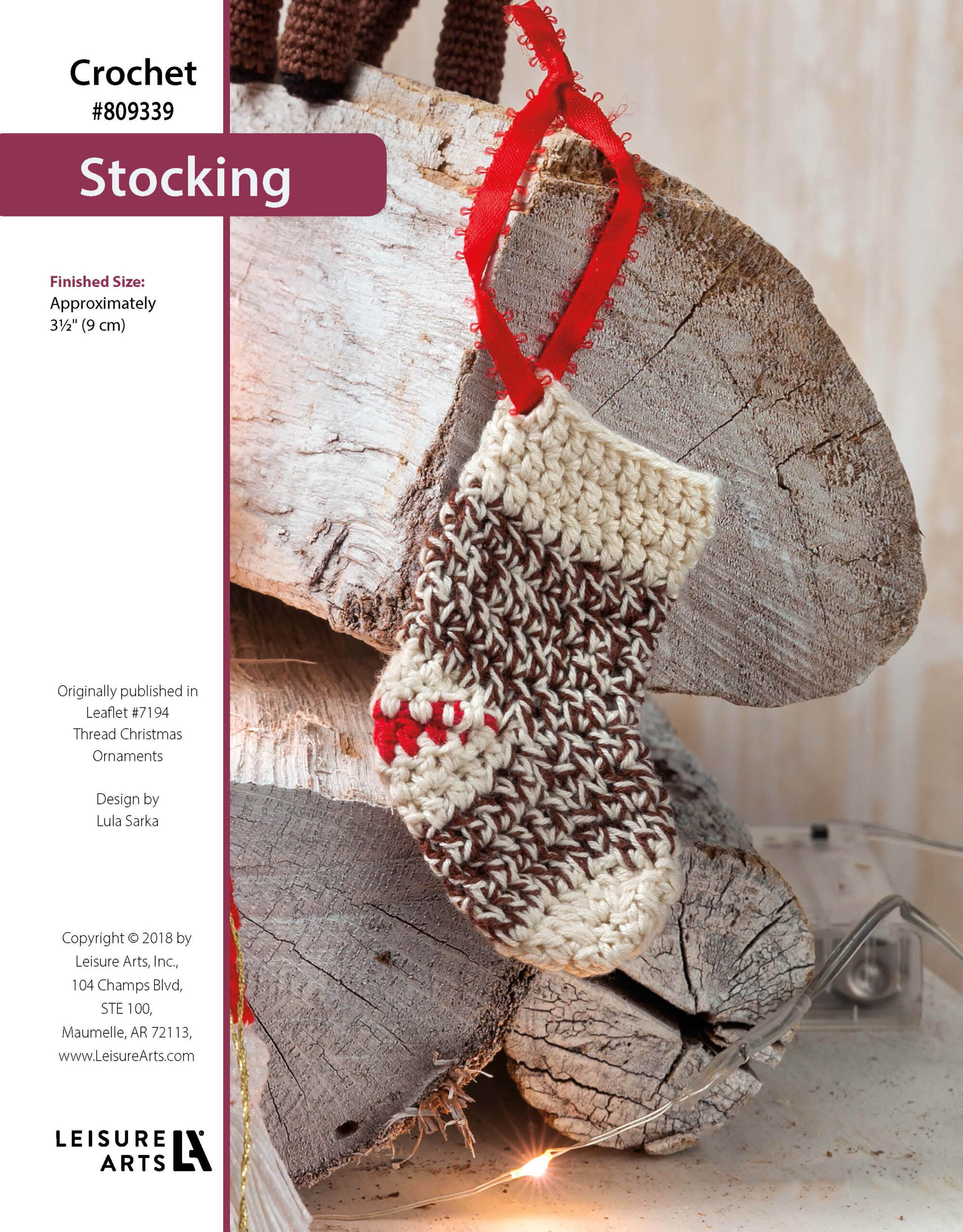 Leisure Arts Thread Christmas Ornaments Stocking Crochet ePattern