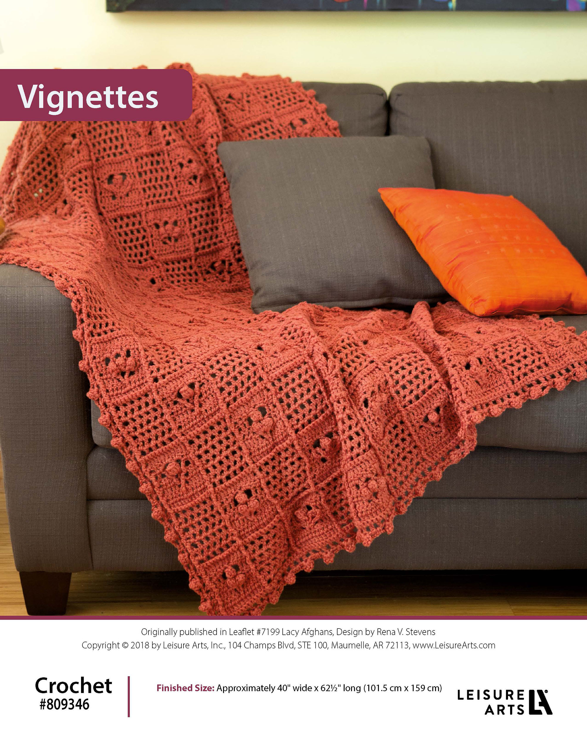 Leisure Arts Lacy Afghans Vignettes Crochet ePattern