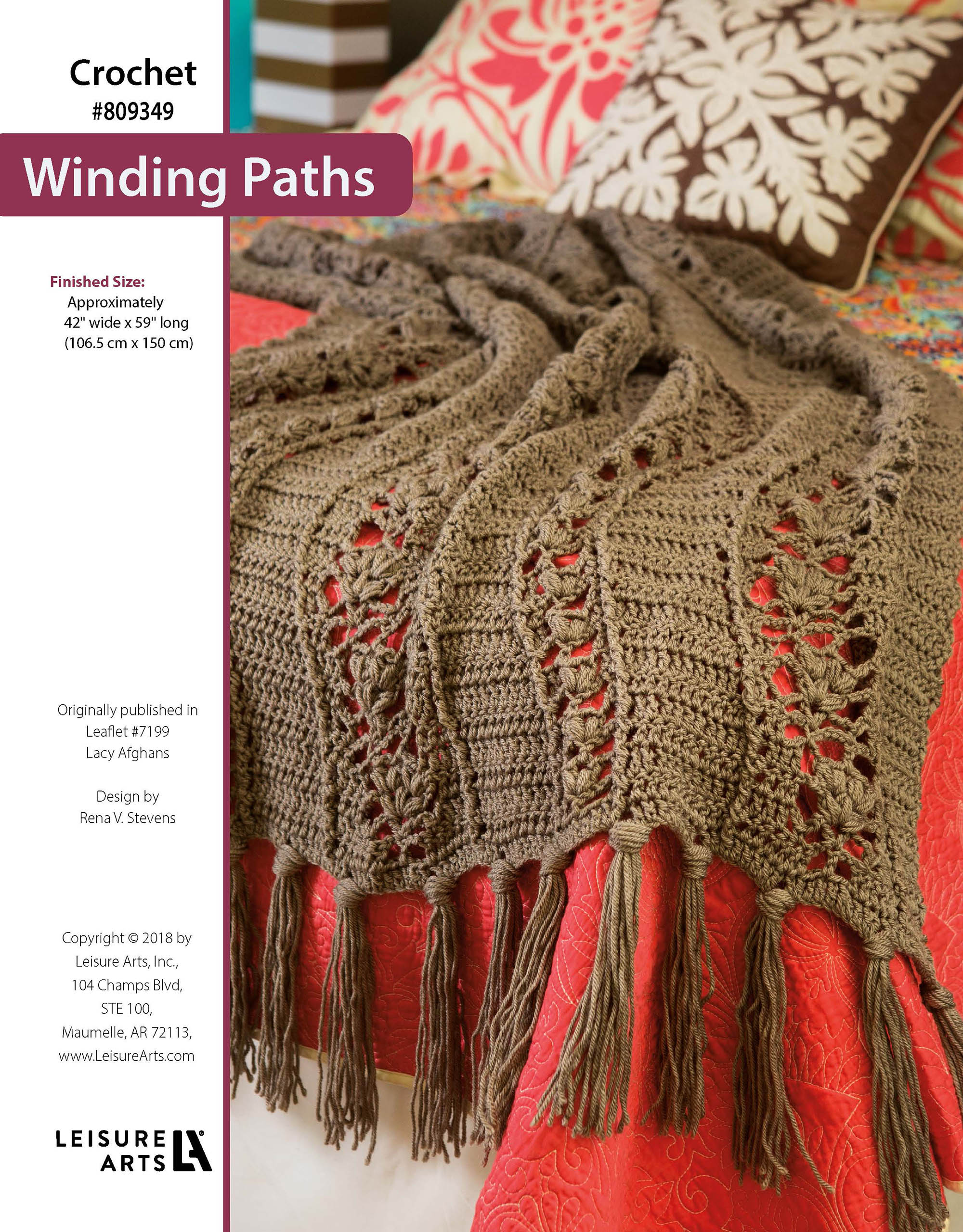 Leisure Arts Lacy Afghans Winding Paths Crochet ePattern