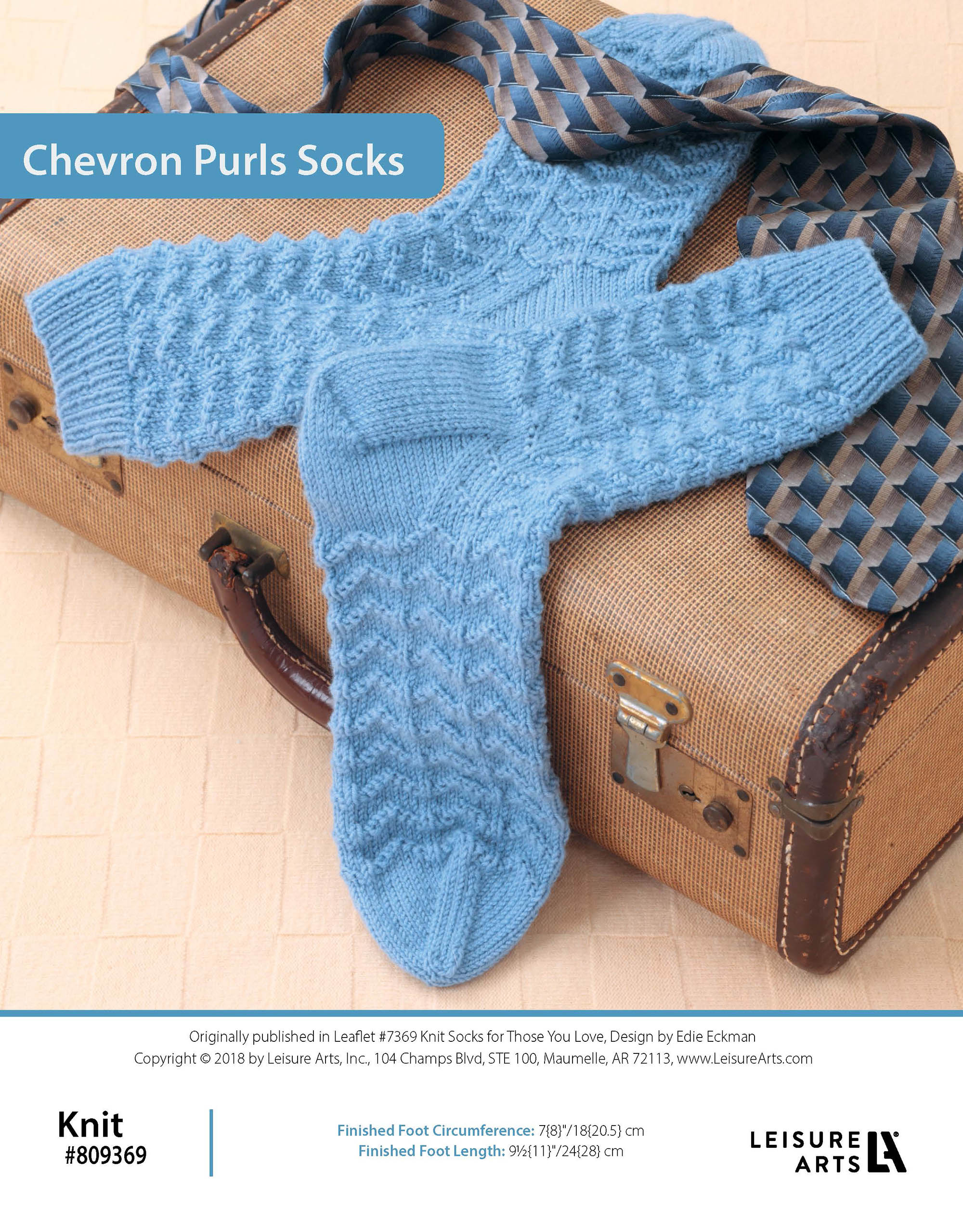 Leisure Arts Knit Socks For Those You Love Chevron Purls Socks ePattern