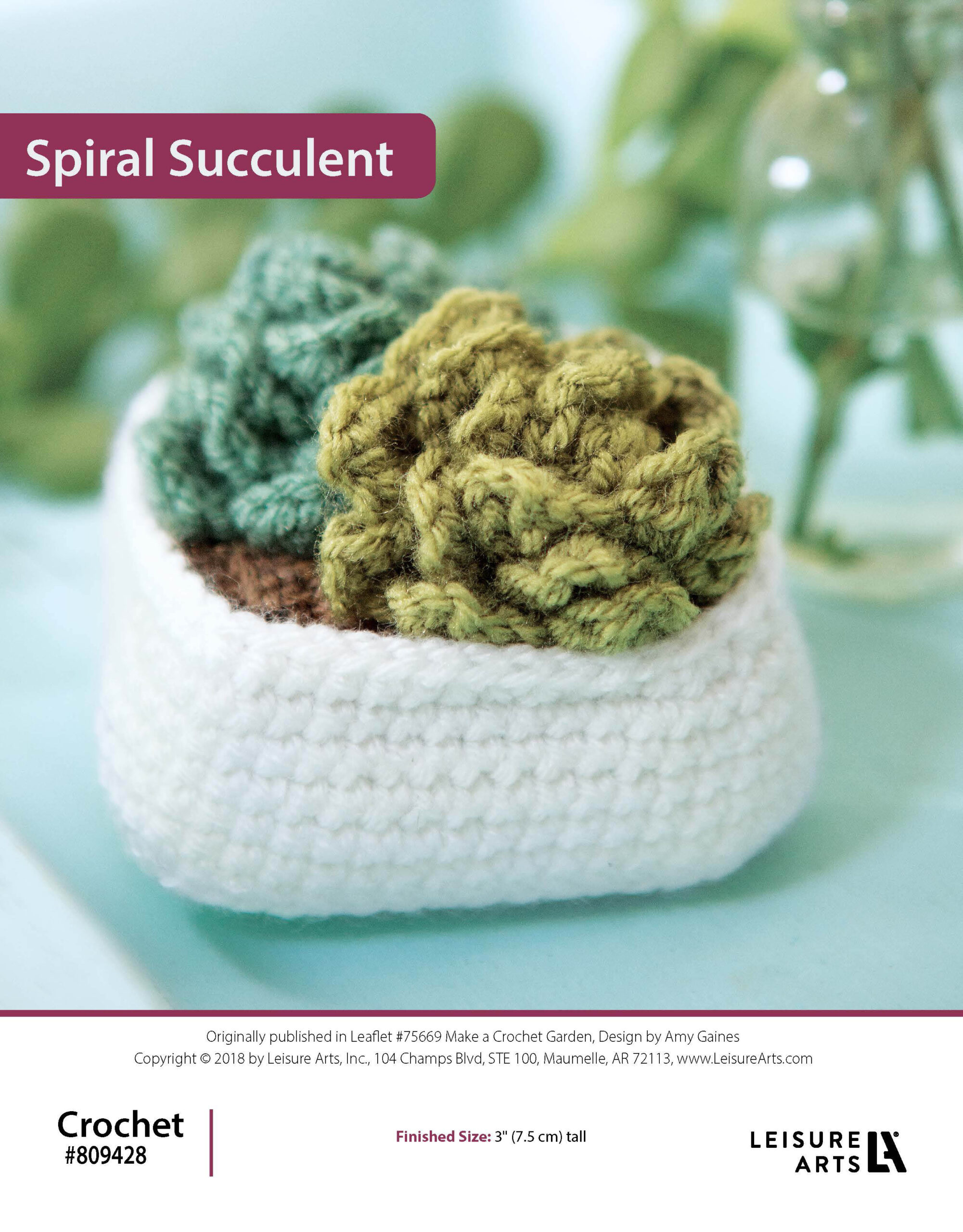 Leisure Arts Make A Crochet Garden Spiral Succulent ePattern