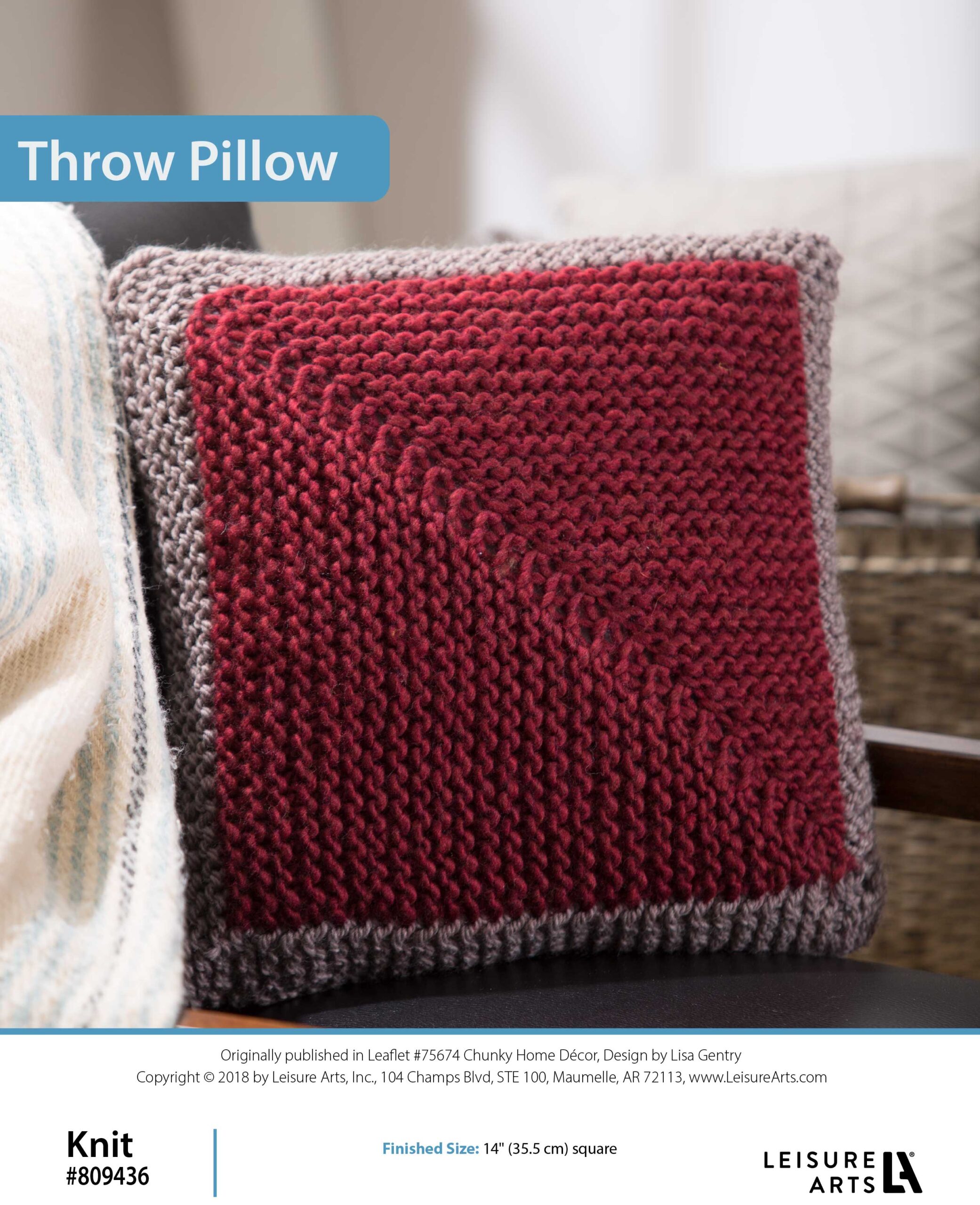 Leisure Arts Chunky Home Decor To Knit Throw Pillow ePattern