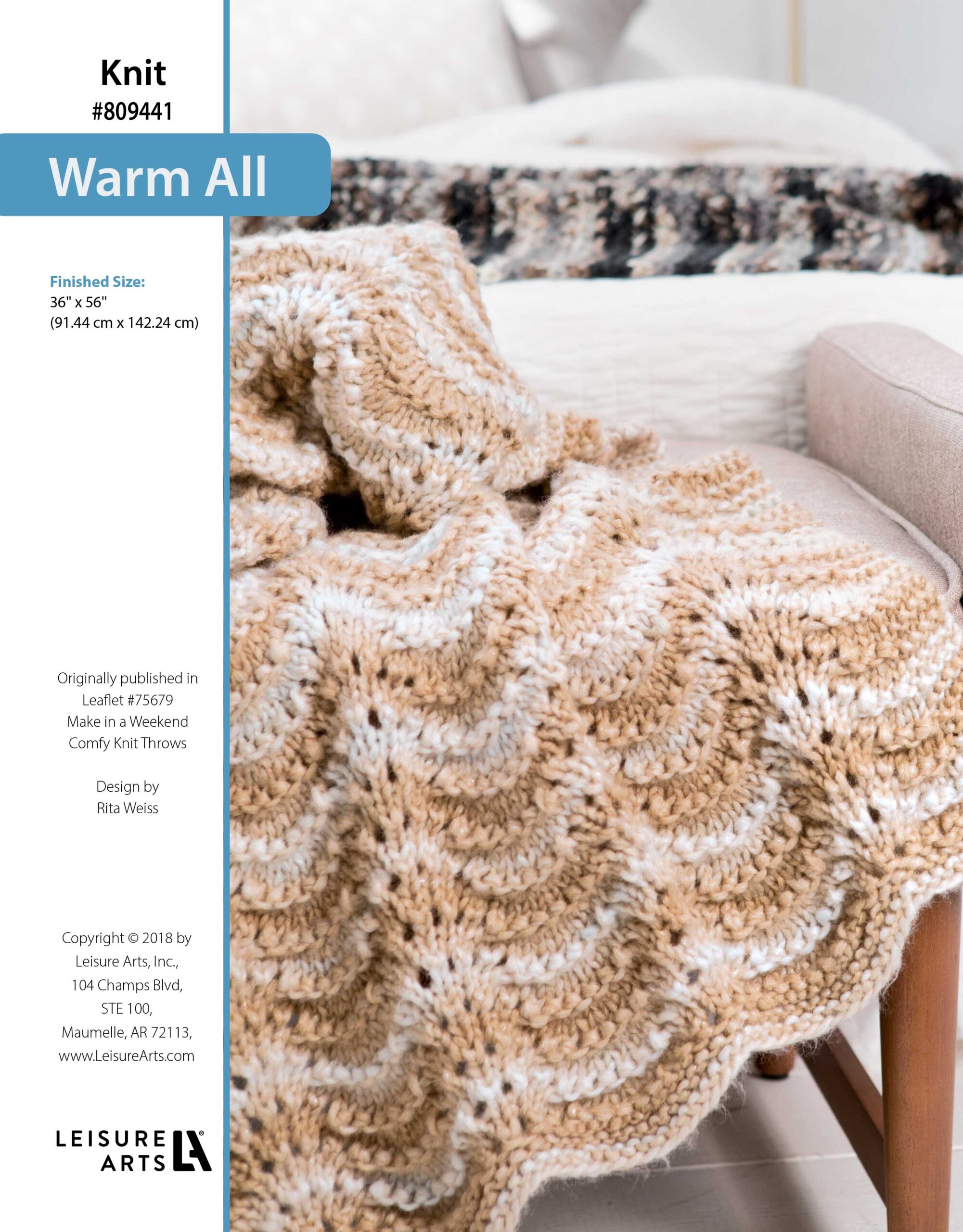 Leisure Arts Make In A Weekend Comfy Knit Throws Warm All ePattern