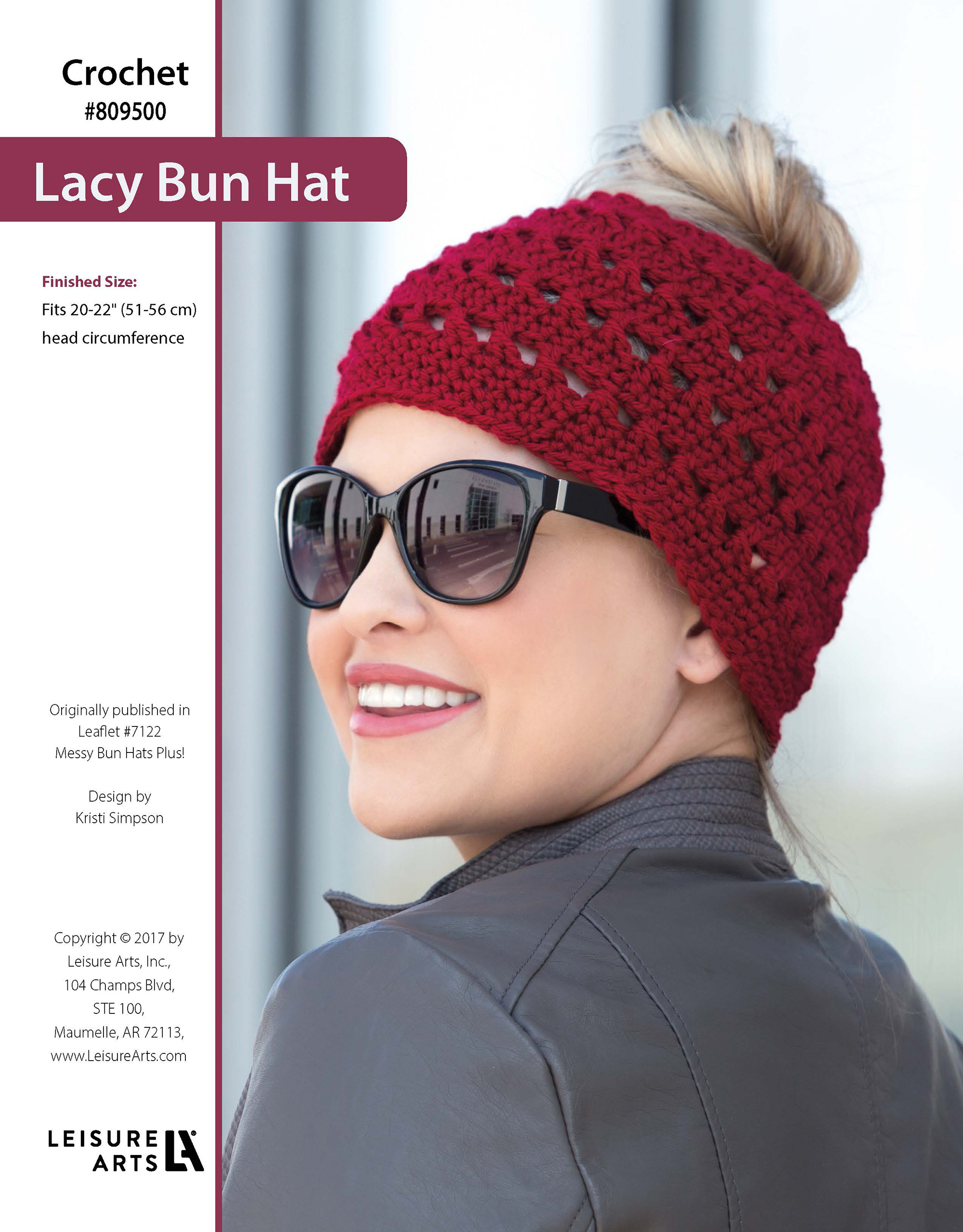 Leisure Arts Messy Bun HatsPlus Lacy Bun Hat Crochet ePattern
