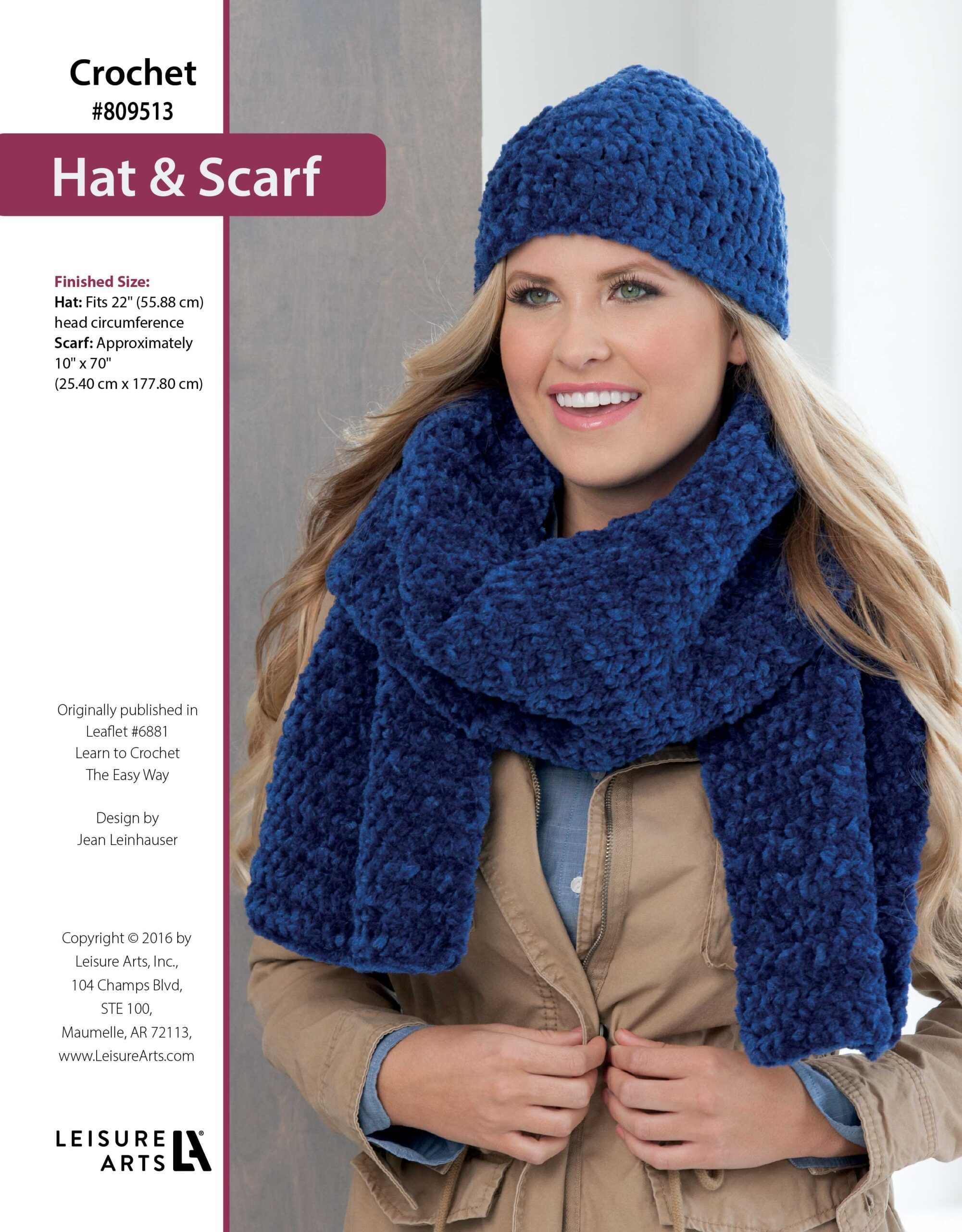 Leisure Arts Learn To Crochet The Easy Way Hat Scarf ePattern