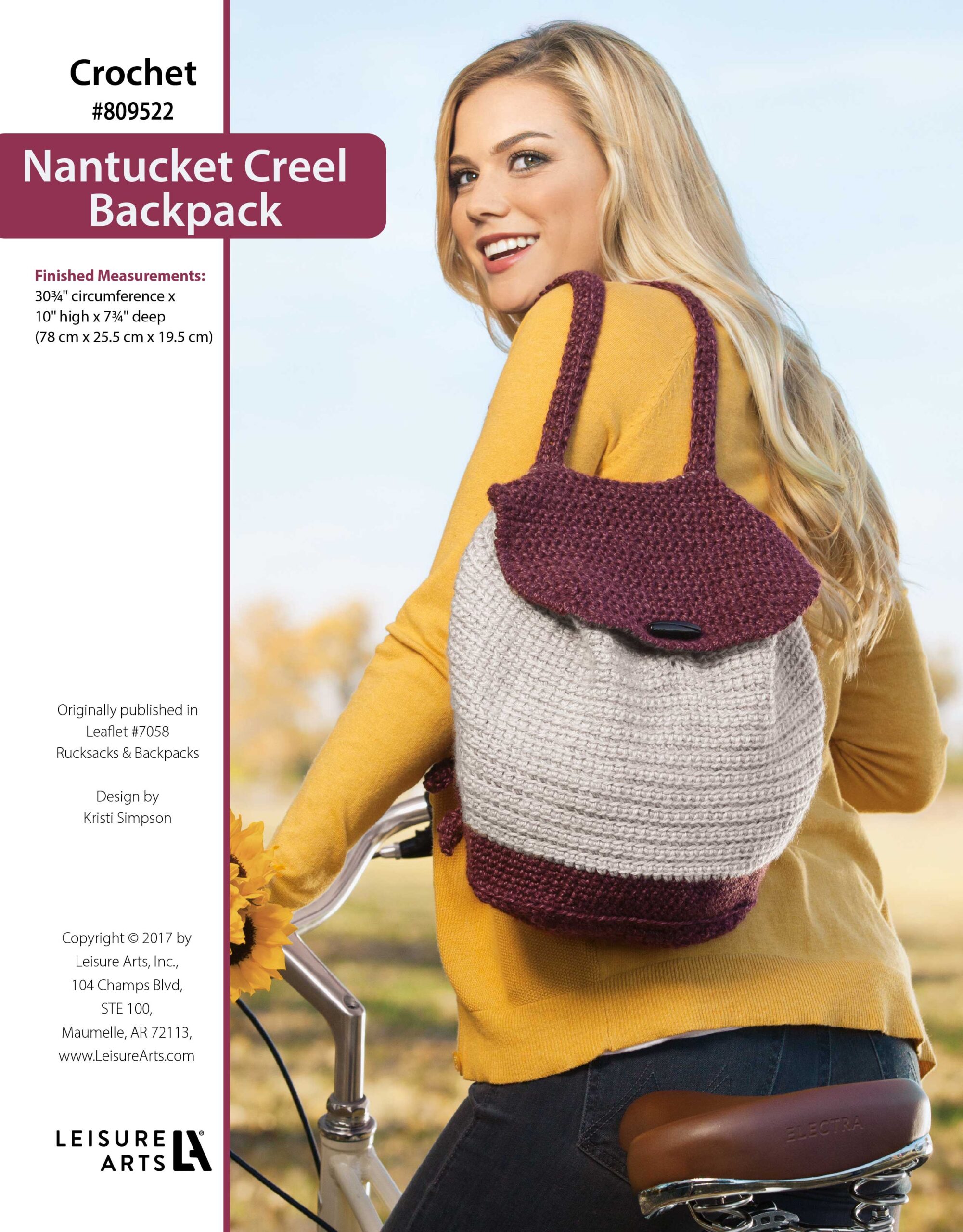 Leisure Arts Rucksacks Backpacks Crochet Nantucket Creel Backpack ePattern