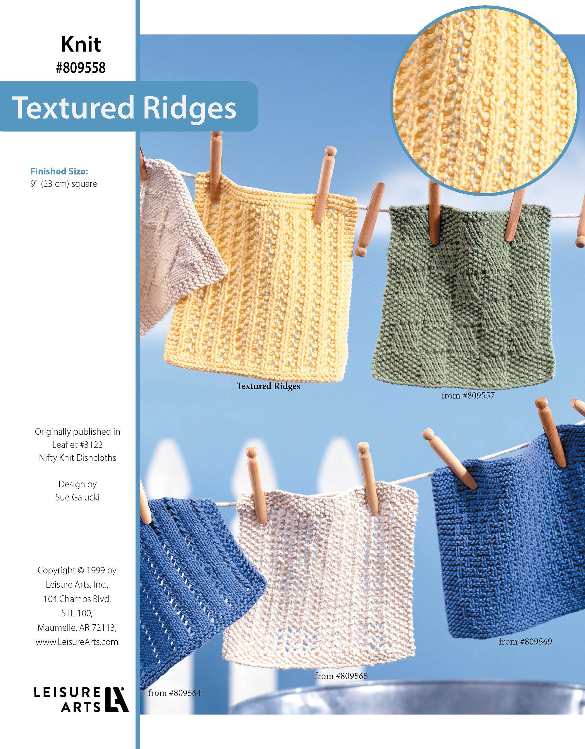 Leisure Arts Nifty Knit Dishcloth Textured Ridges ePattern