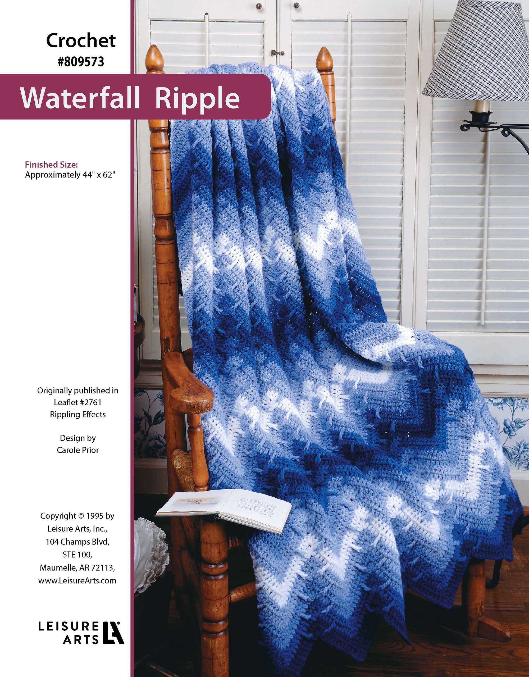 Leisure Arts Rippling Effects Waterfall Ripple Afghan Crochet ePattern